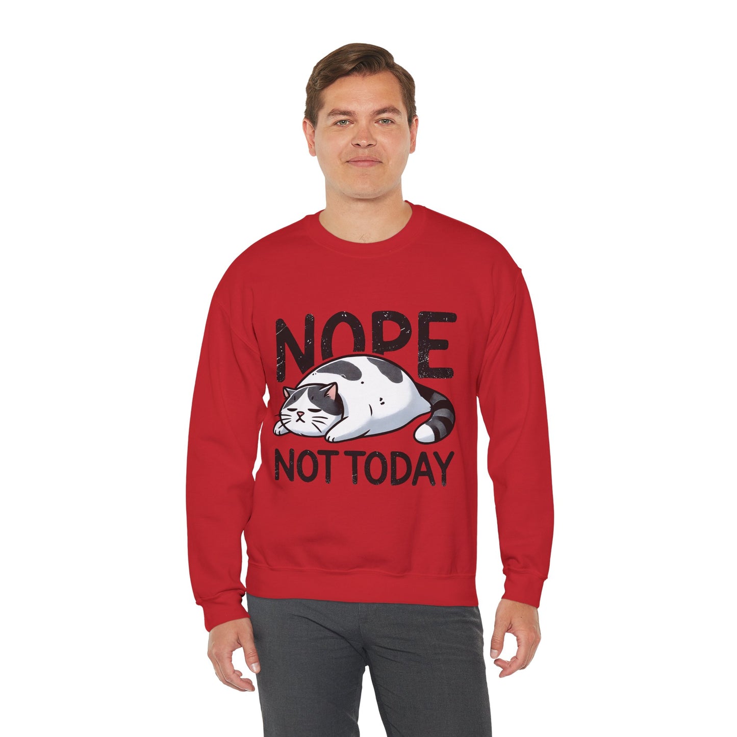 Cat 'Nope, Not Today' Crewneck Sweatshirt