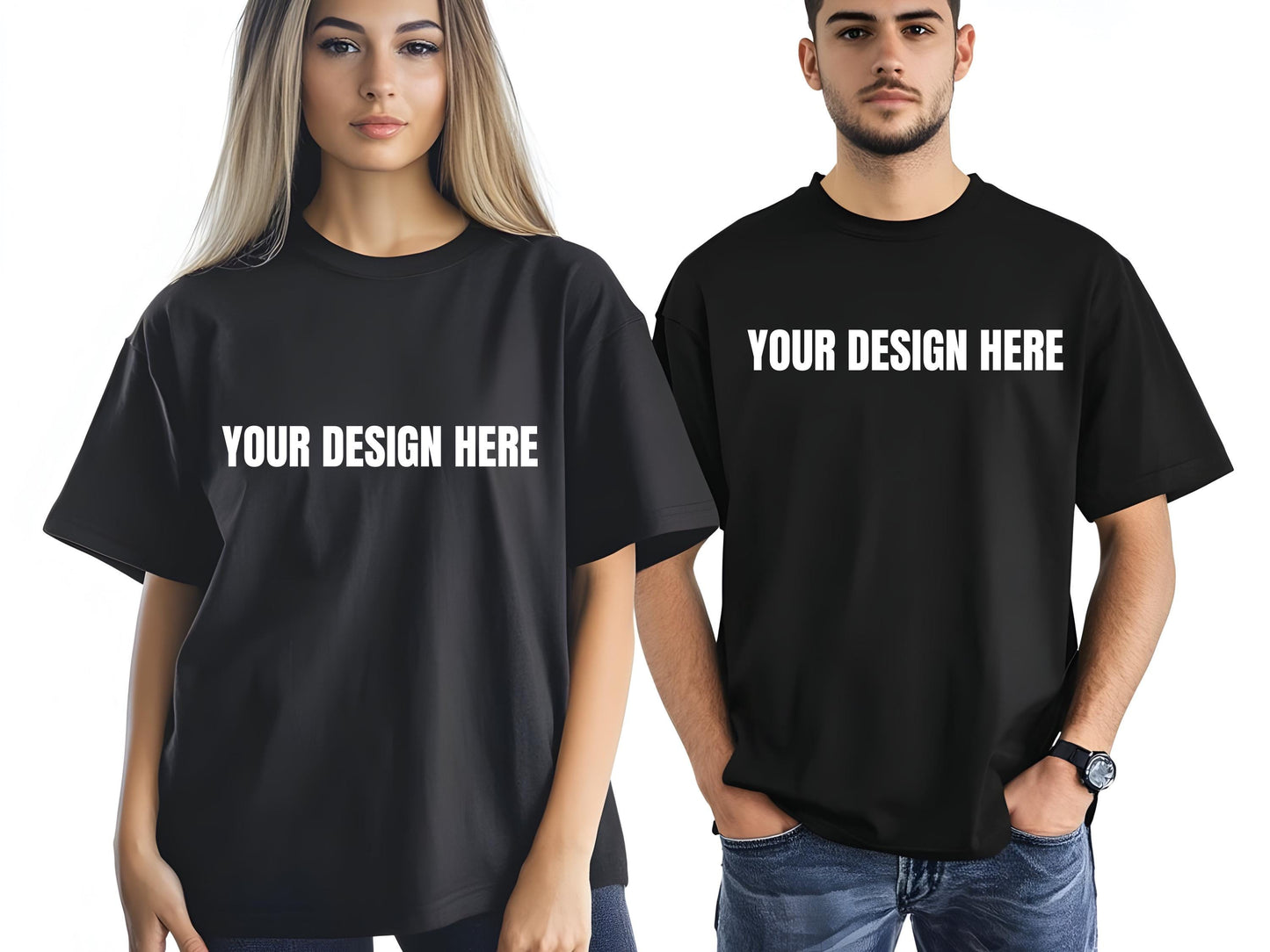 Pacchetto mockup di magliette per coppie Comfort Colors C1717 (download immediato)