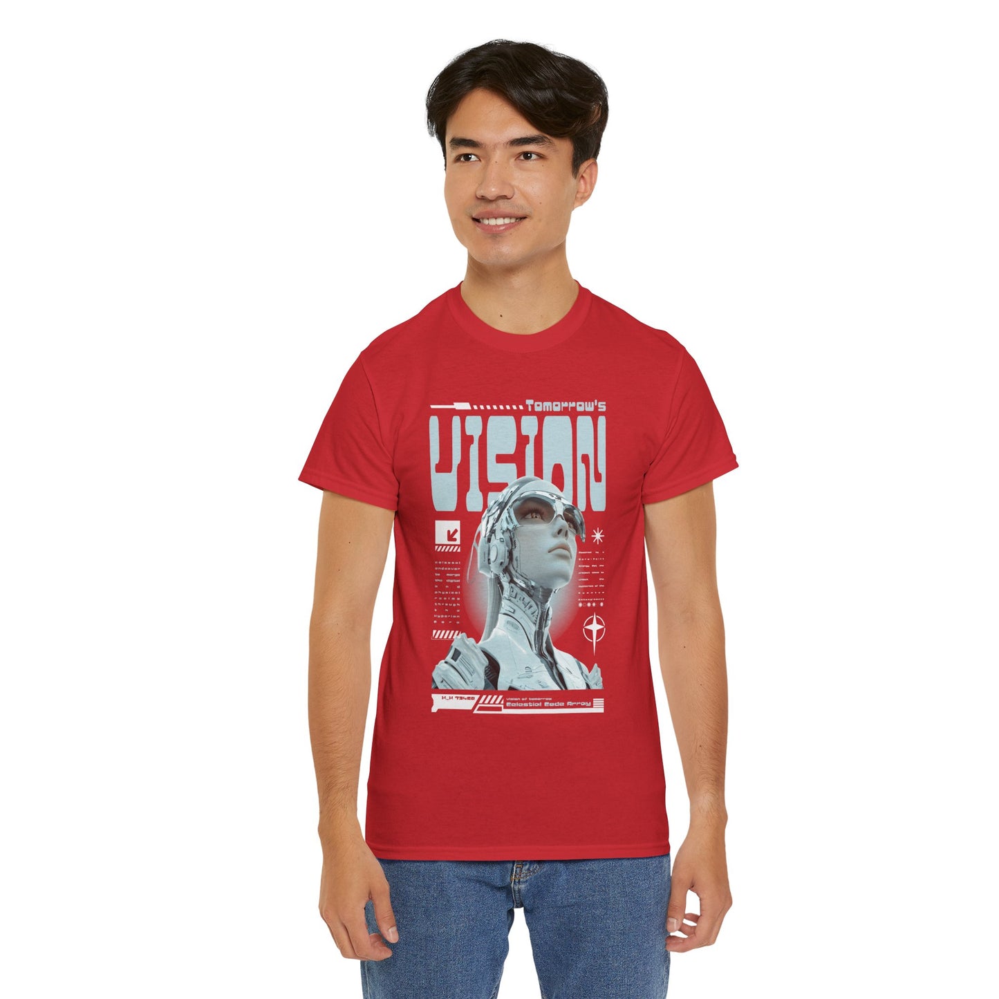 Futuristic Cyborg Portrait Tee – "VISION" Graphic T-Shirt