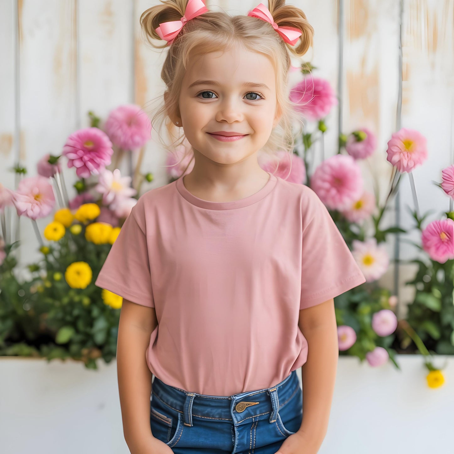 25 Kids T-Shirt Mockups, Bella Canvas 3001Y (PSD + JPEG)