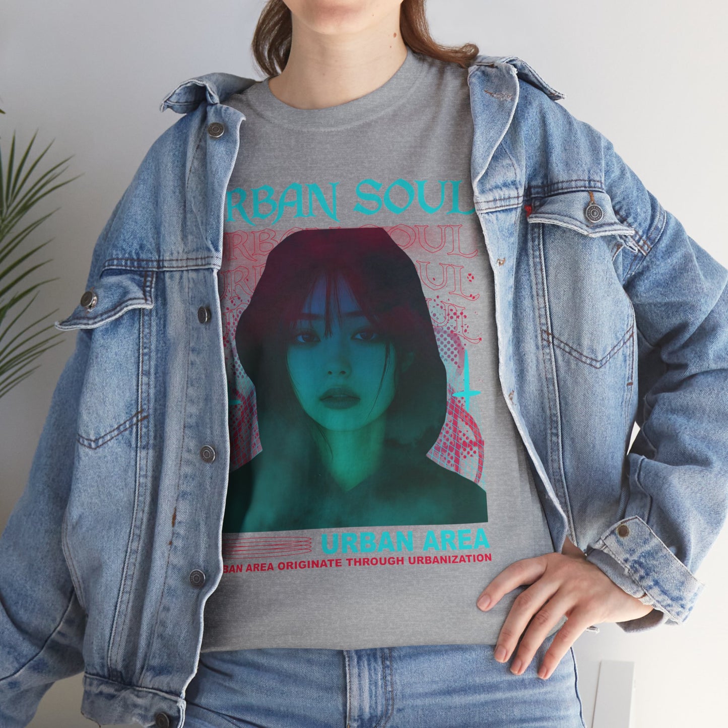 Urban Soul Graphic Tee — Vintage Vaporwave Portrait T-Shirt