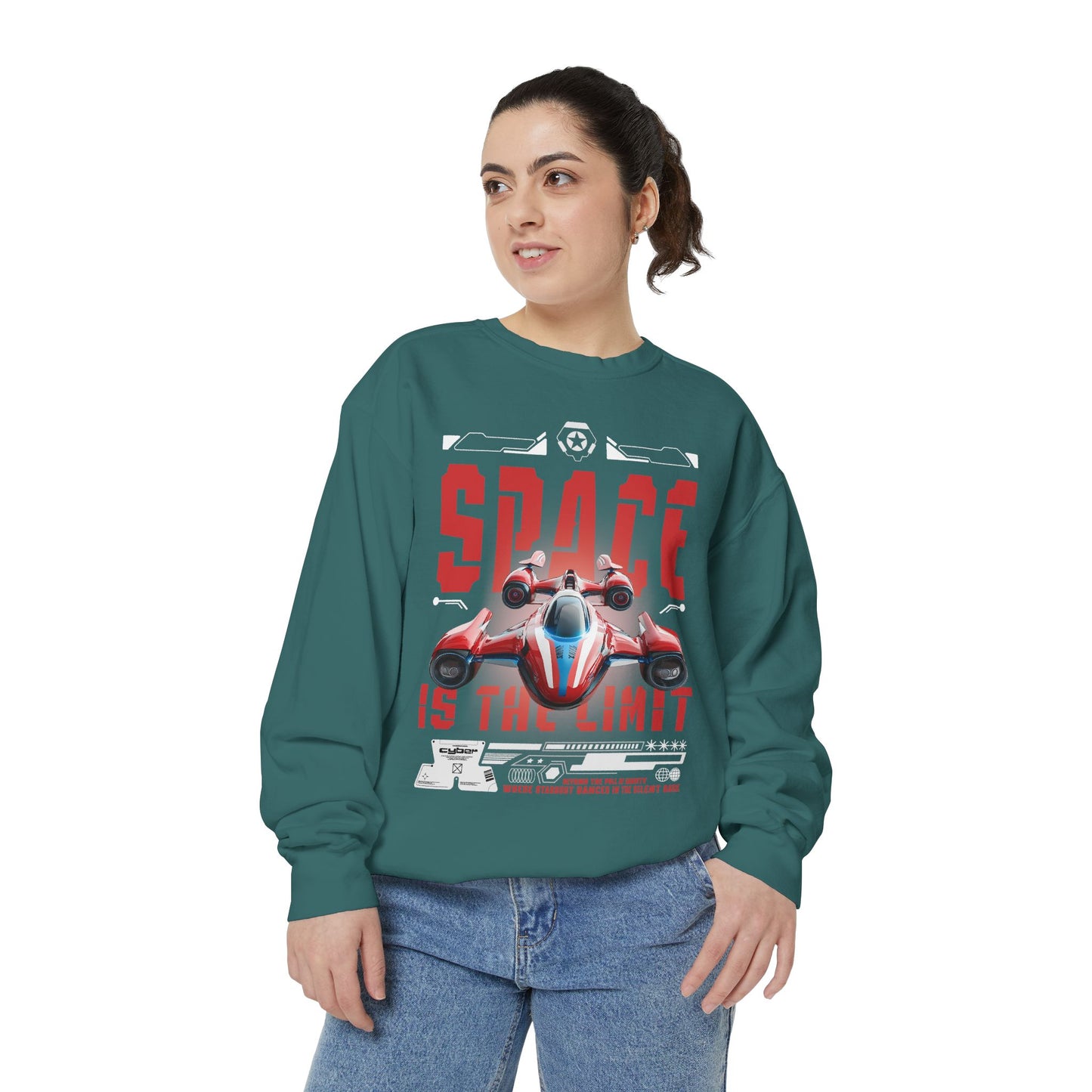 Space Is The Limit Sweatshirt - Retro Spacecraft Graphic Crewneck