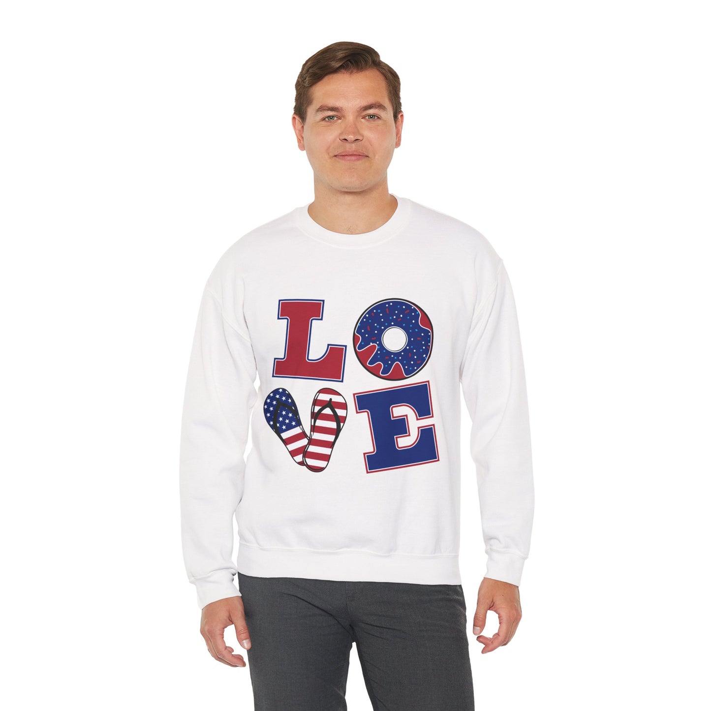 Patriotic Donut Love Crewneck Sweatshirt