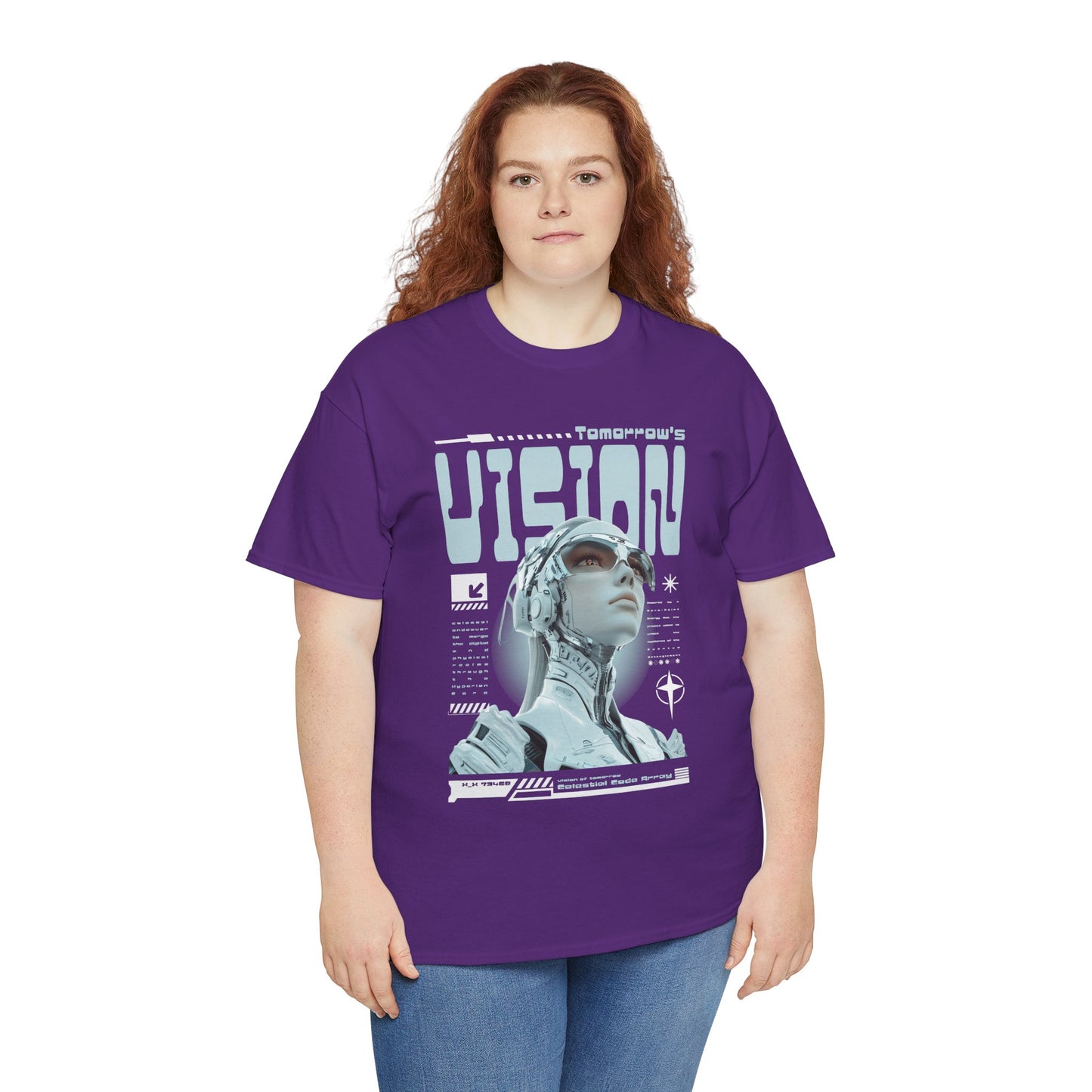 Futuristic Cyborg Portrait Tee – "VISION" Graphic T-Shirt