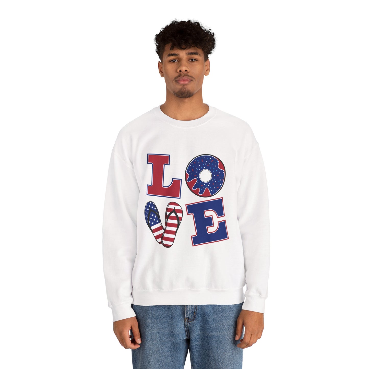 Patriotic Donut Love Crewneck Sweatshirt