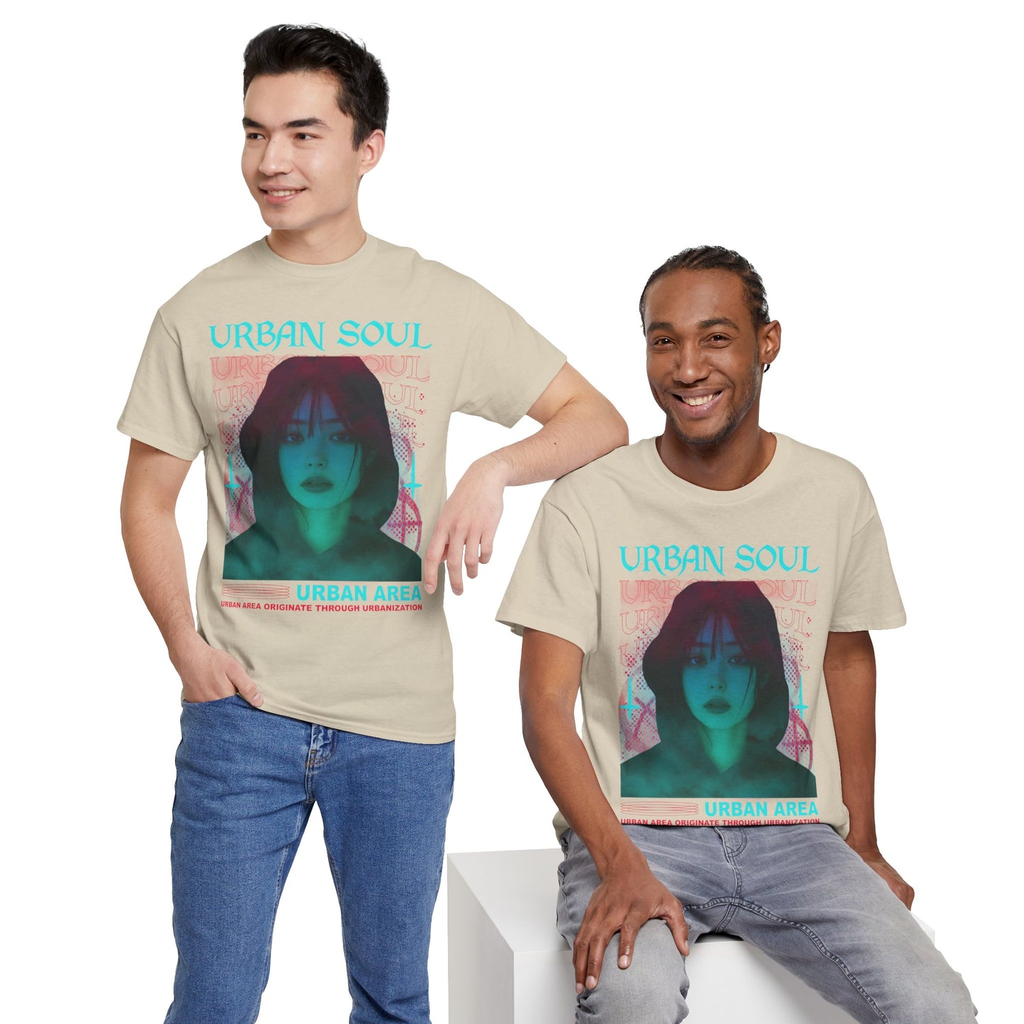 Urban Soul Graphic Tee — Vintage Vaporwave Portrait T-Shirt