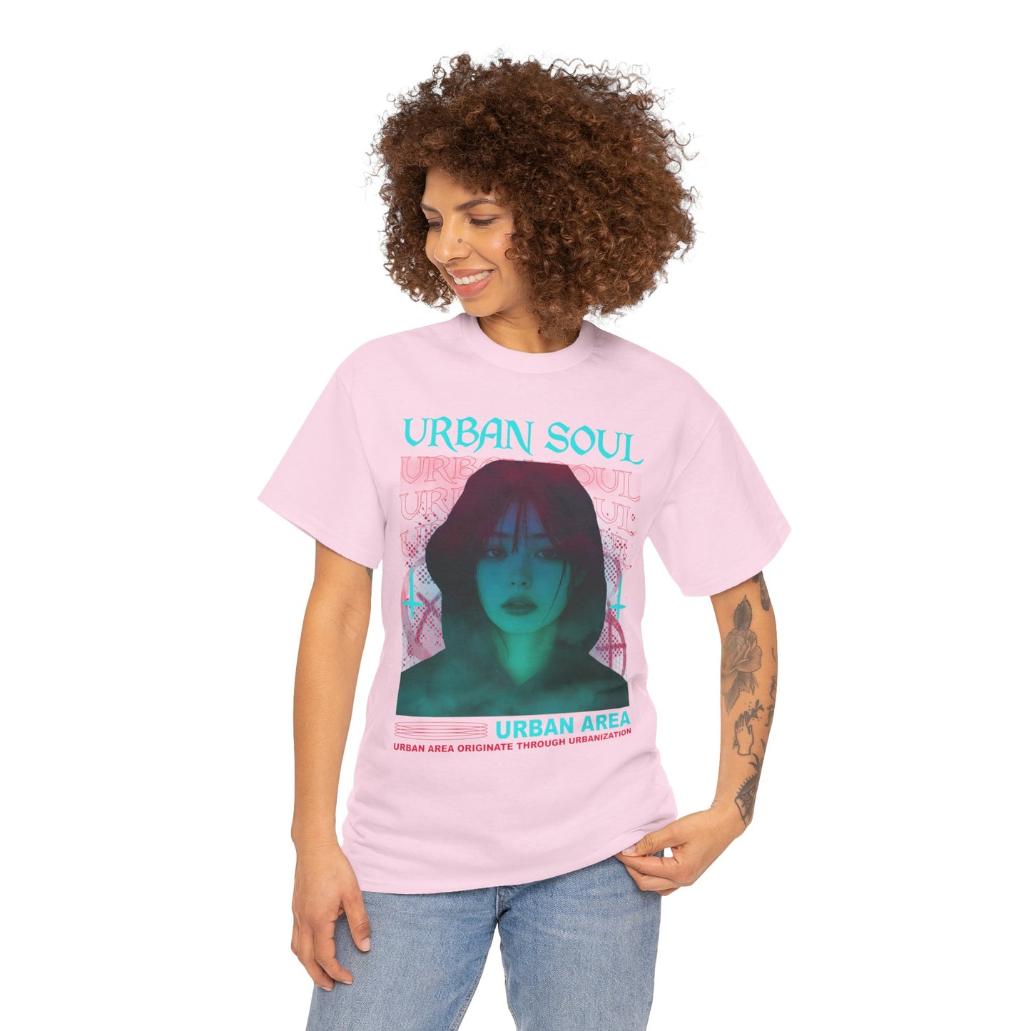 Urban Soul Graphic Tee — Vintage Vaporwave Portrait T-Shirt