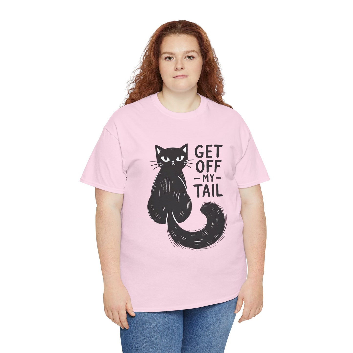 Cat T-Shirt — "Get Off My Tail" Funny Black Cat Tee