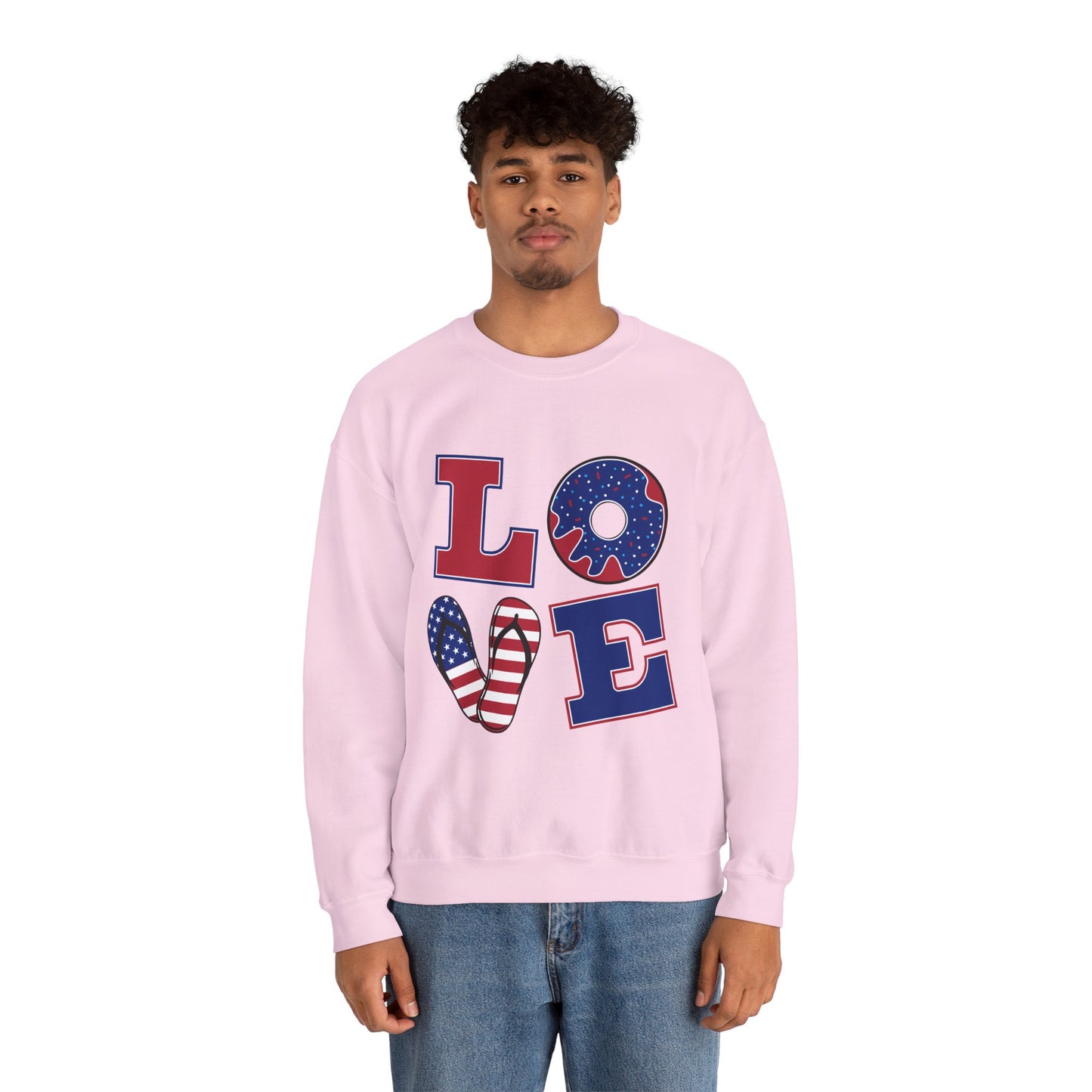 Patriotic Donut Love Crewneck Sweatshirt