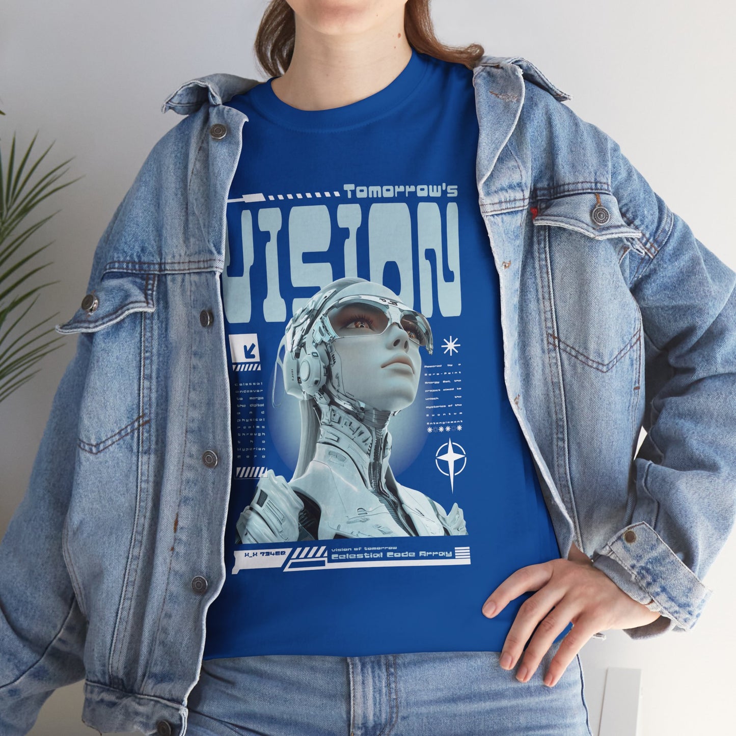 Futuristic Cyborg Portrait Tee – "VISION" Graphic T-Shirt