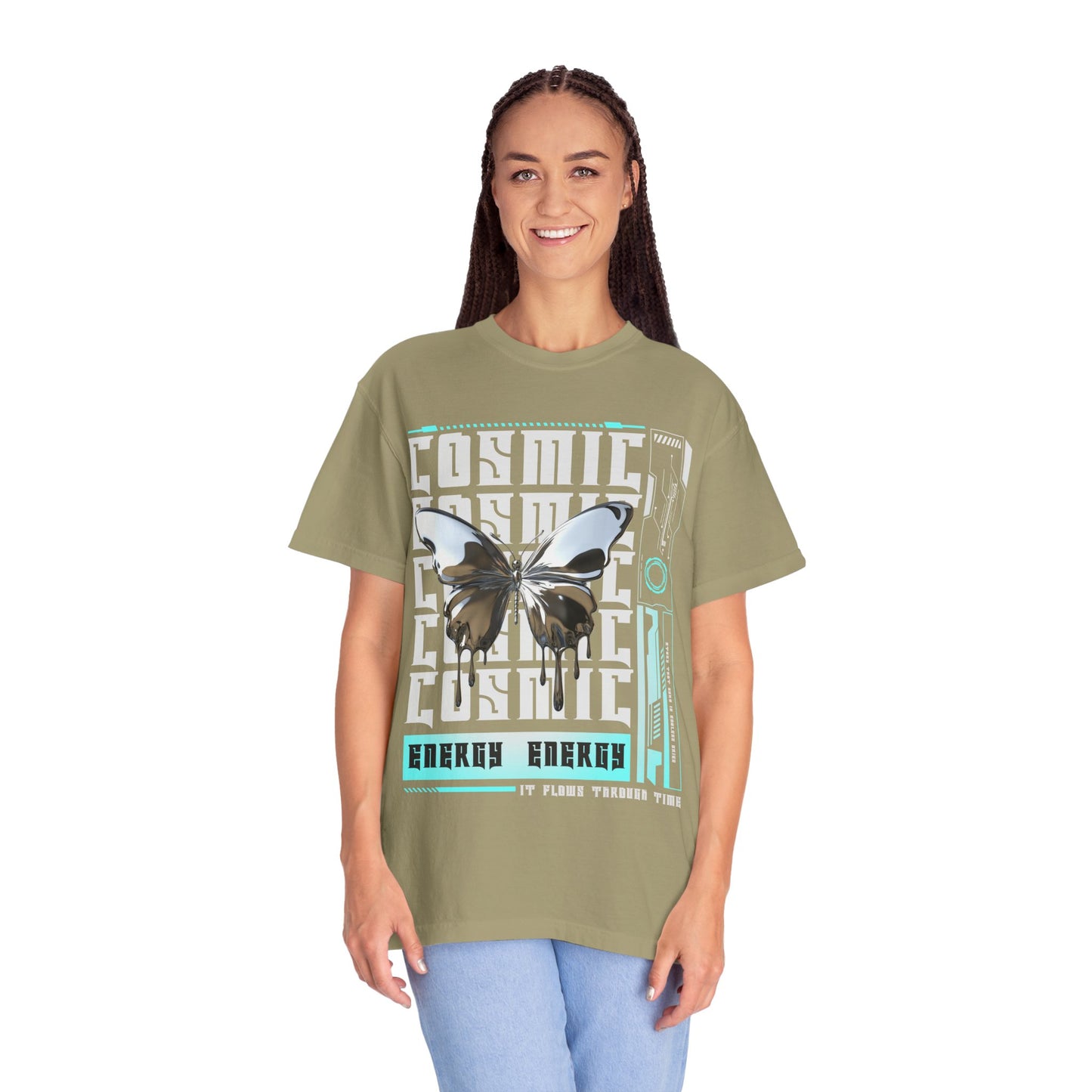 Butterfly Energy Graphic T-Shirt — Cosmic Drip Streetwear Tee