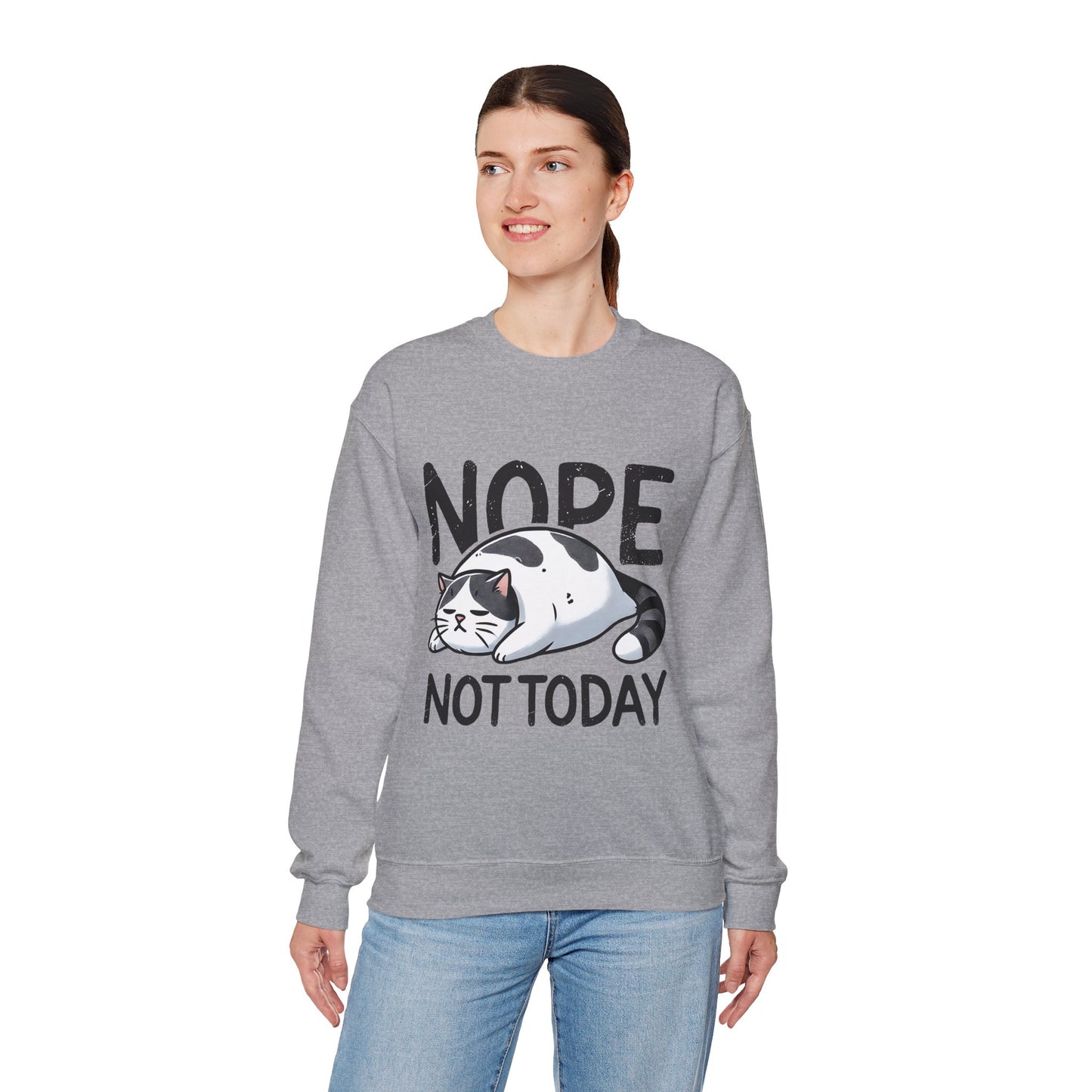 Cat 'Nope, Not Today' Crewneck Sweatshirt
