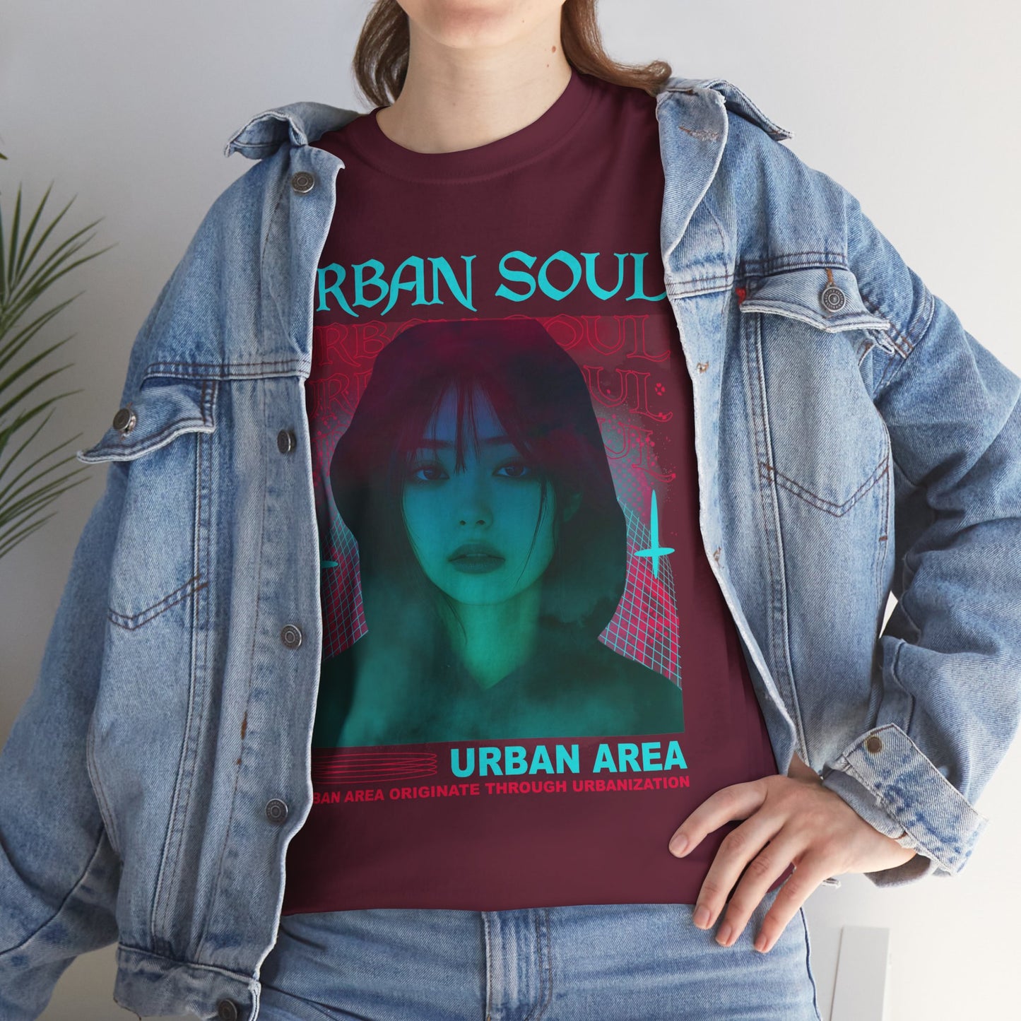 Urban Soul Graphic Tee — Vintage Vaporwave Portrait T-Shirt