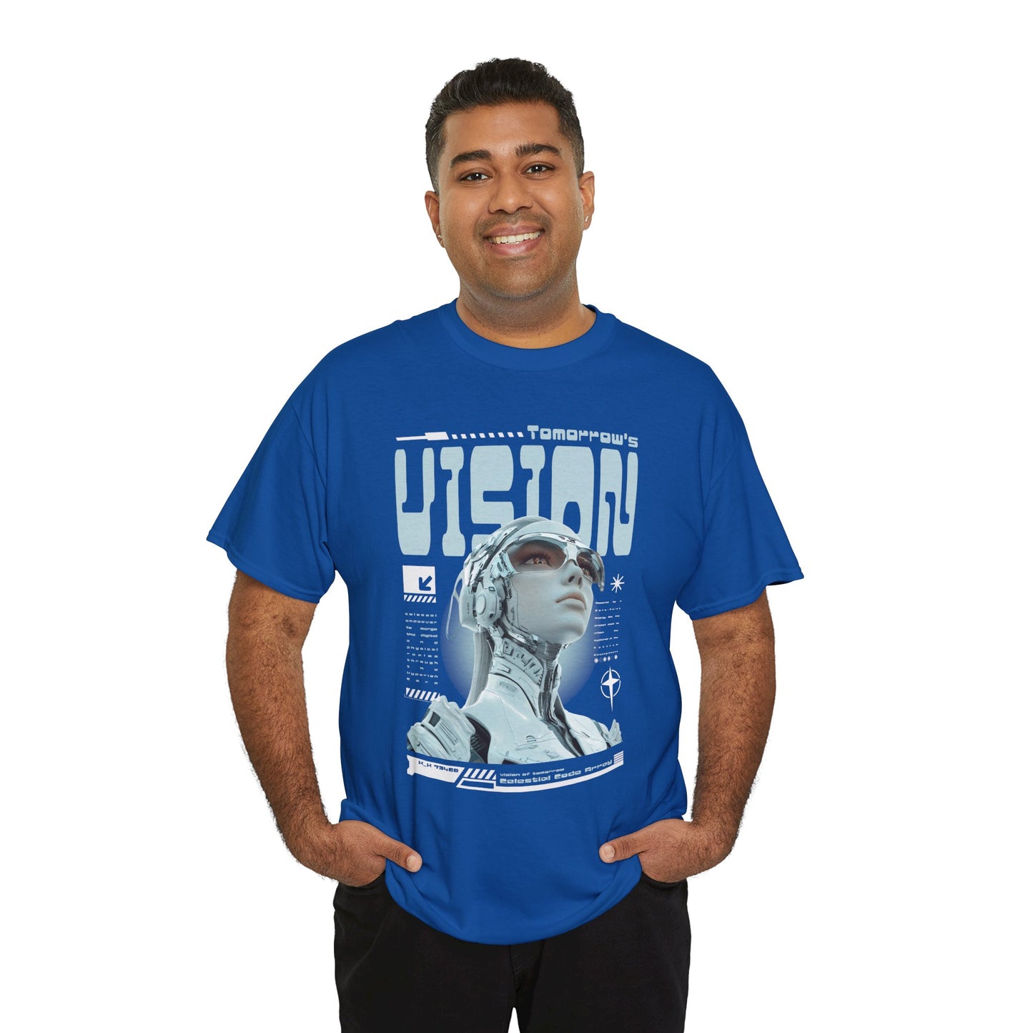 Futuristic Cyborg Portrait Tee – "VISION" Graphic T-Shirt