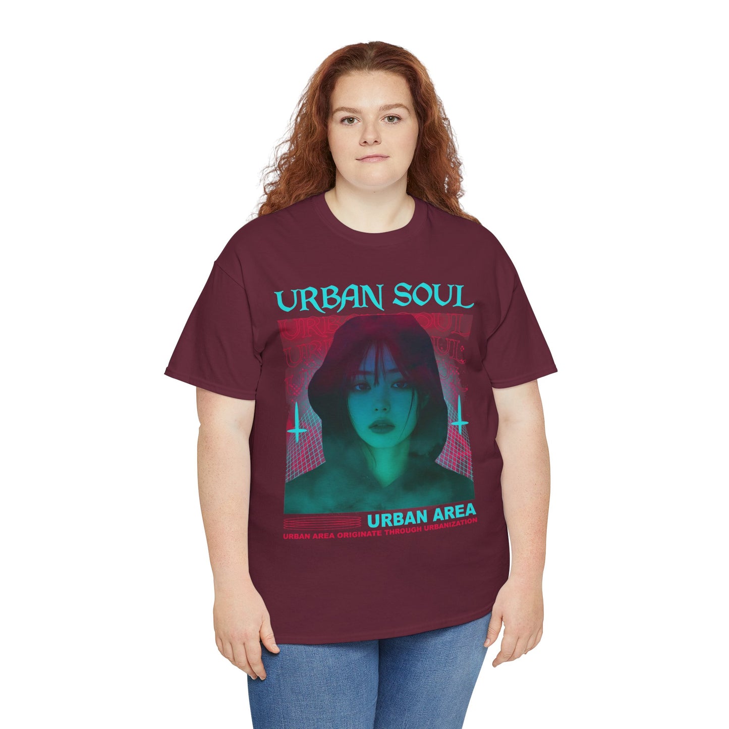 Urban Soul Graphic Tee — Vintage Vaporwave Portrait T-Shirt