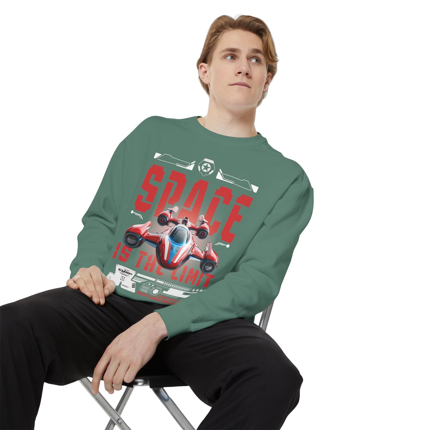 Space Is The Limit Sweatshirt - Retro Spacecraft Graphic Crewneck
