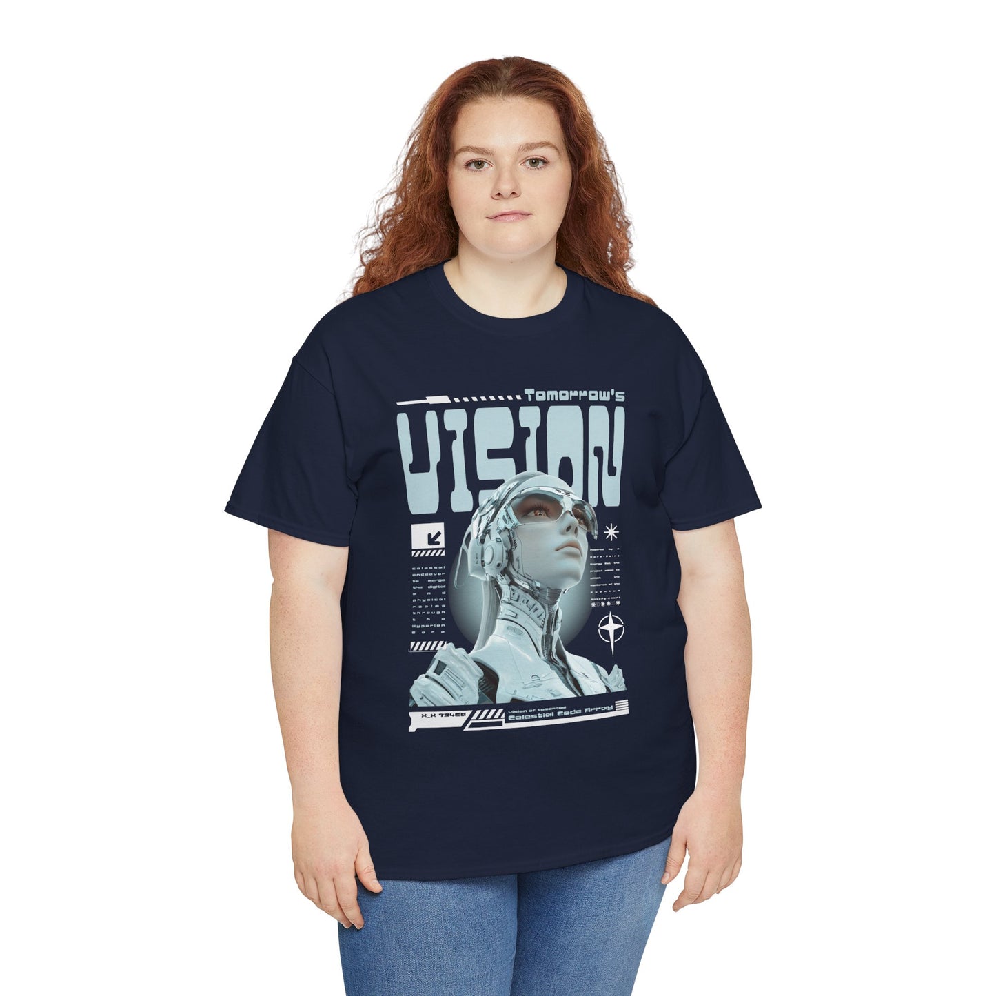 Futuristic Cyborg Portrait Tee – "VISION" Graphic T-Shirt