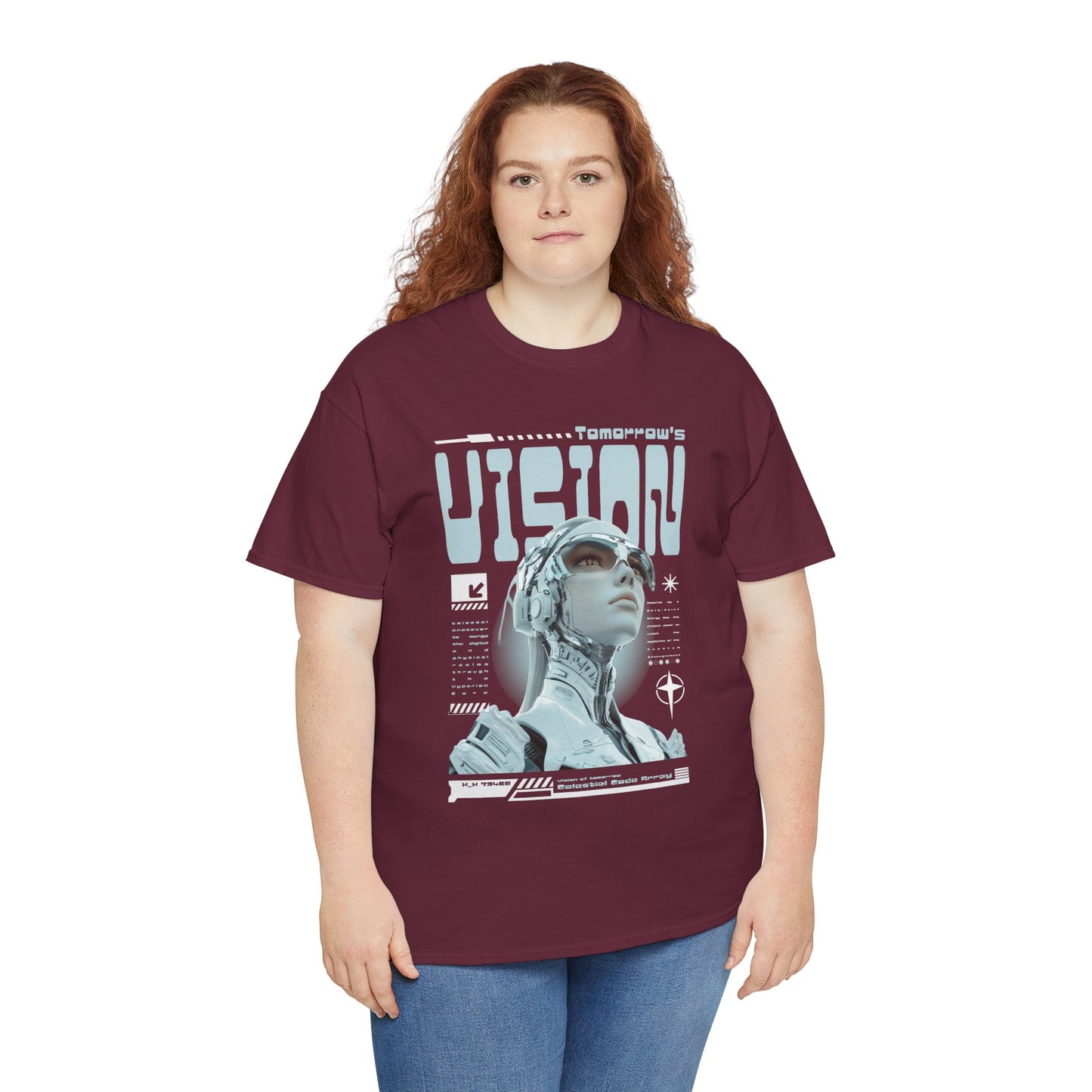 Futuristic Cyborg Portrait Tee – "VISION" Graphic T-Shirt