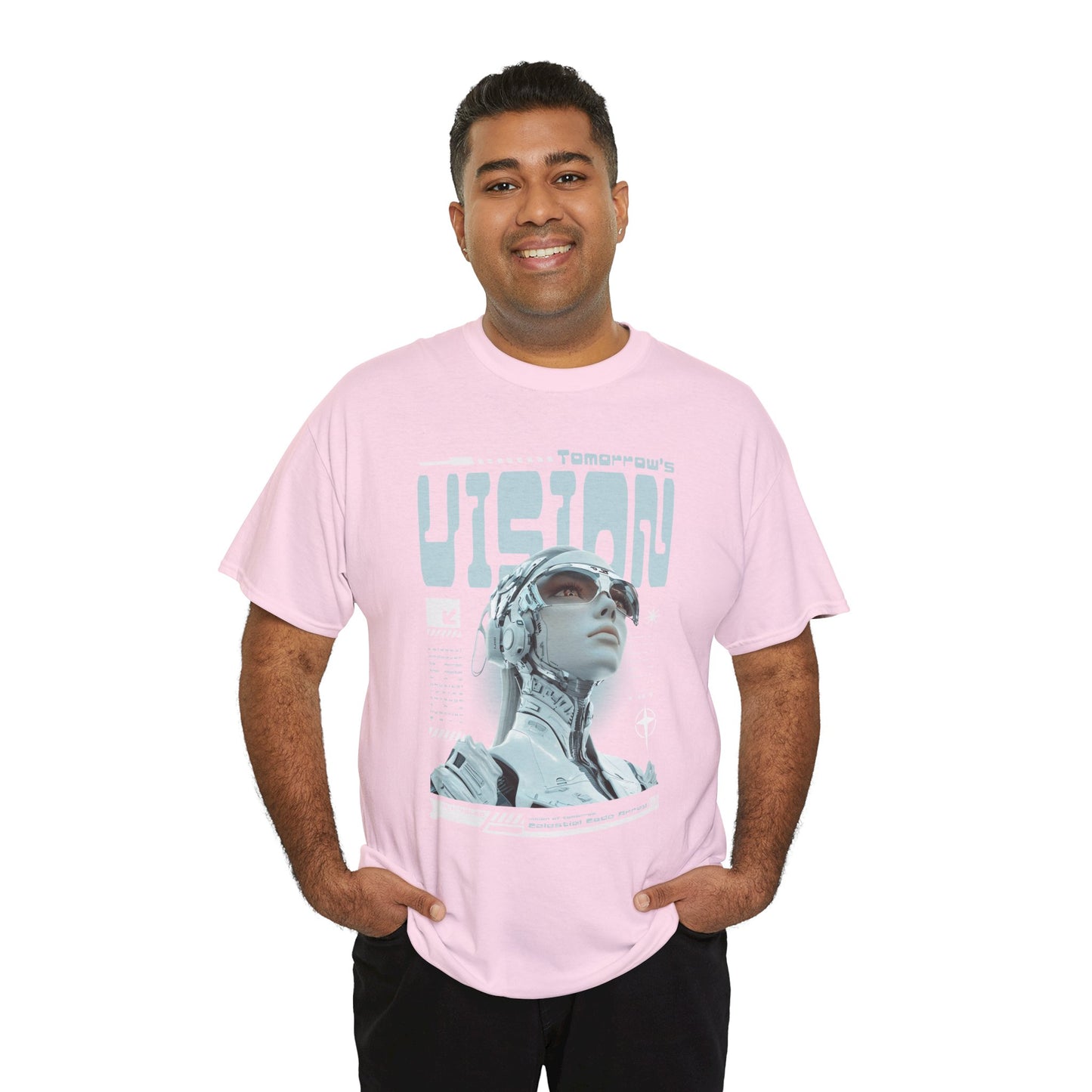 Futuristic Cyborg Portrait Tee – "VISION" Graphic T-Shirt