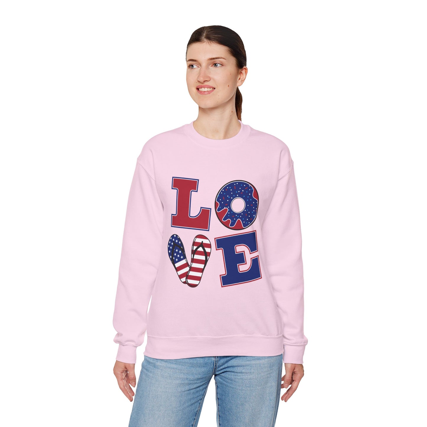 Patriotic Donut Love Crewneck Sweatshirt