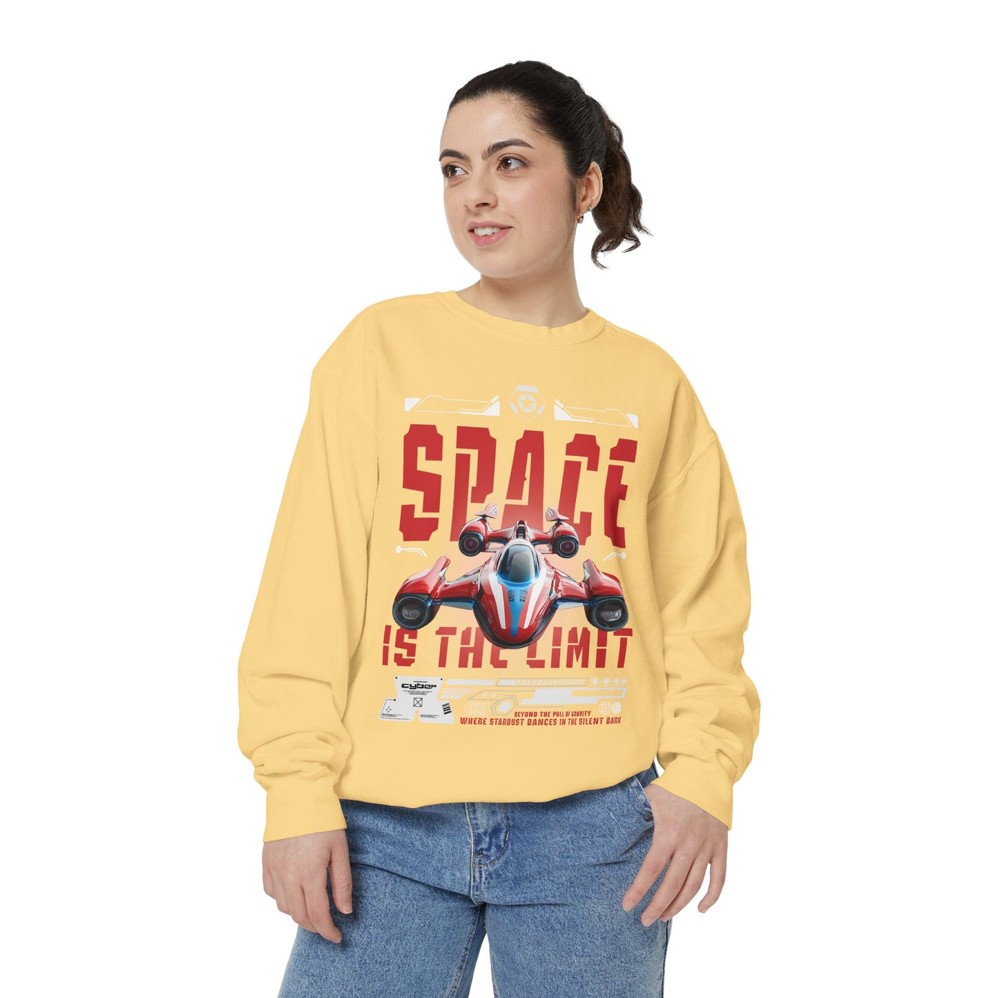 Space Is The Limit Sweatshirt - Retro Spacecraft Graphic Crewneck