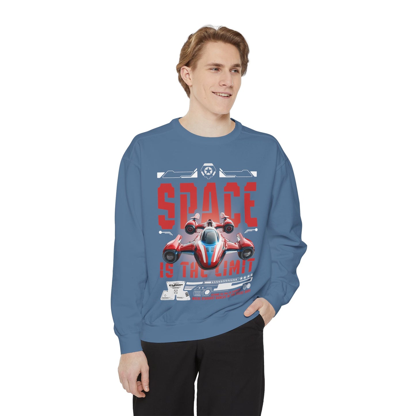 Space Is The Limit Sweatshirt - Retro Spacecraft Graphic Crewneck