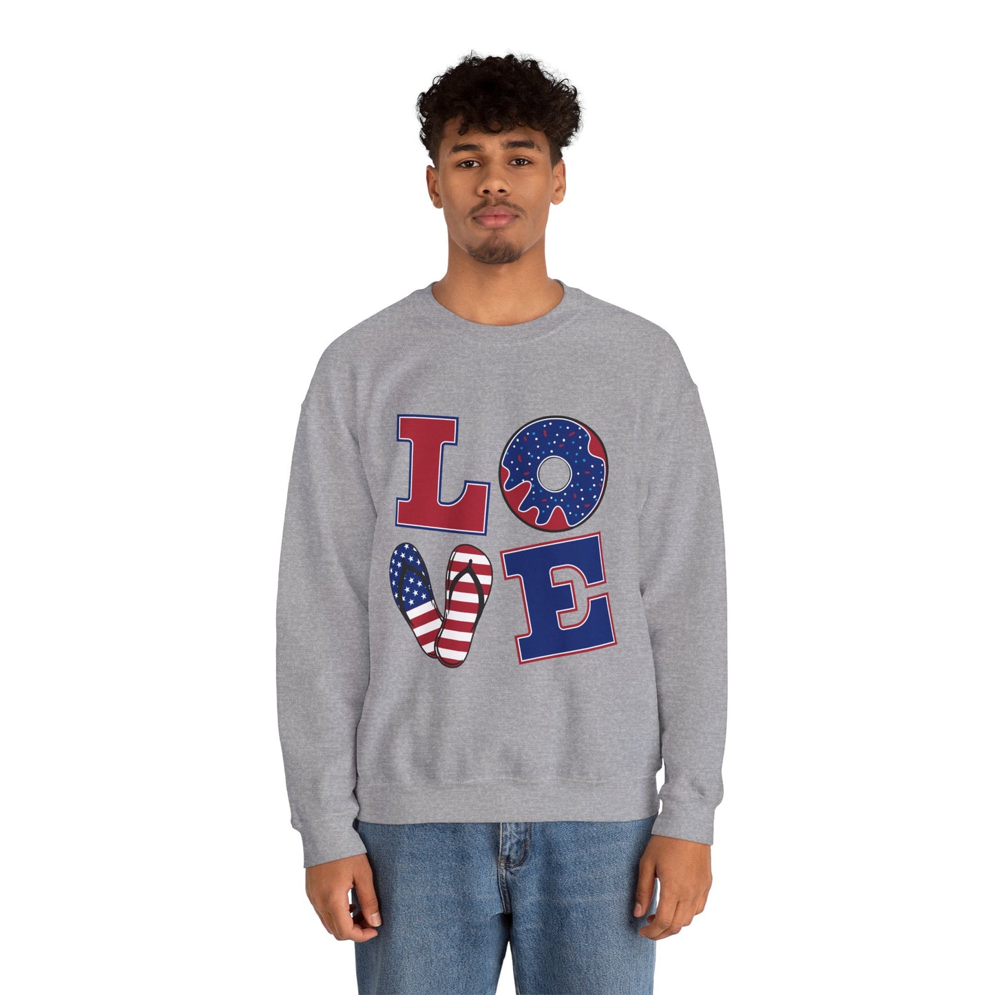 Patriotic Donut Love Crewneck Sweatshirt