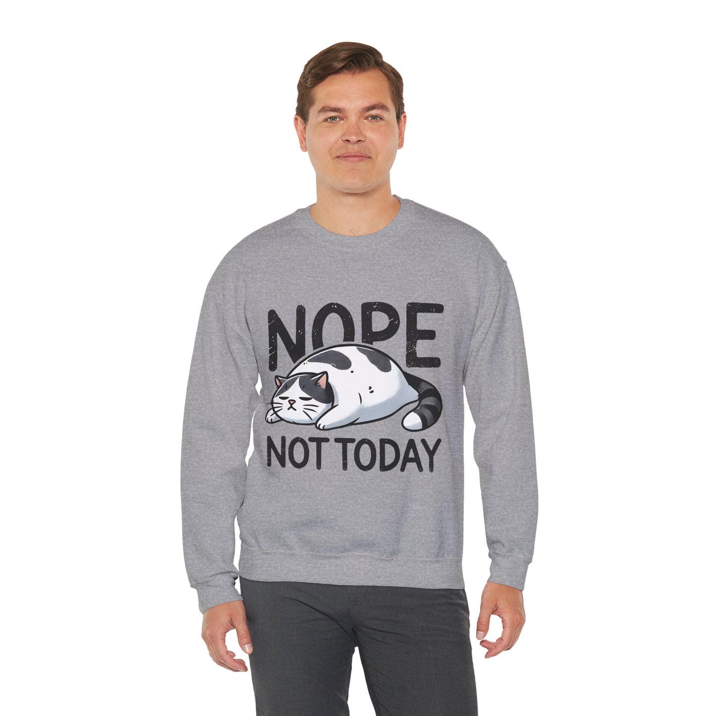 Cat 'Nope, Not Today' Crewneck Sweatshirt