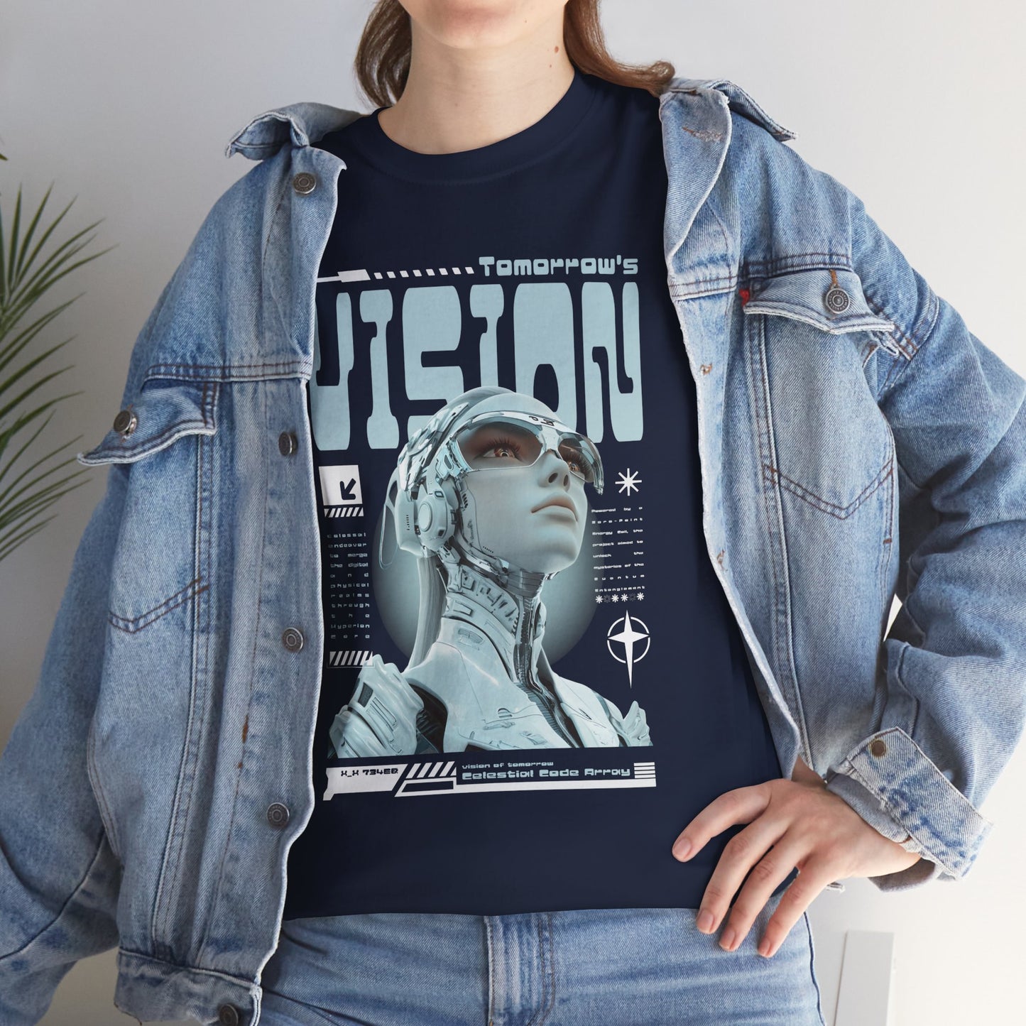 Futuristic Cyborg Portrait Tee – "VISION" Graphic T-Shirt