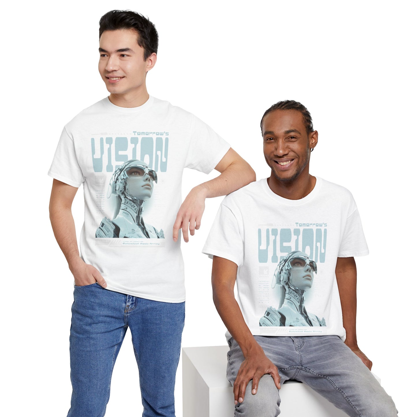 Futuristic Cyborg Portrait Tee – "VISION" Graphic T-Shirt