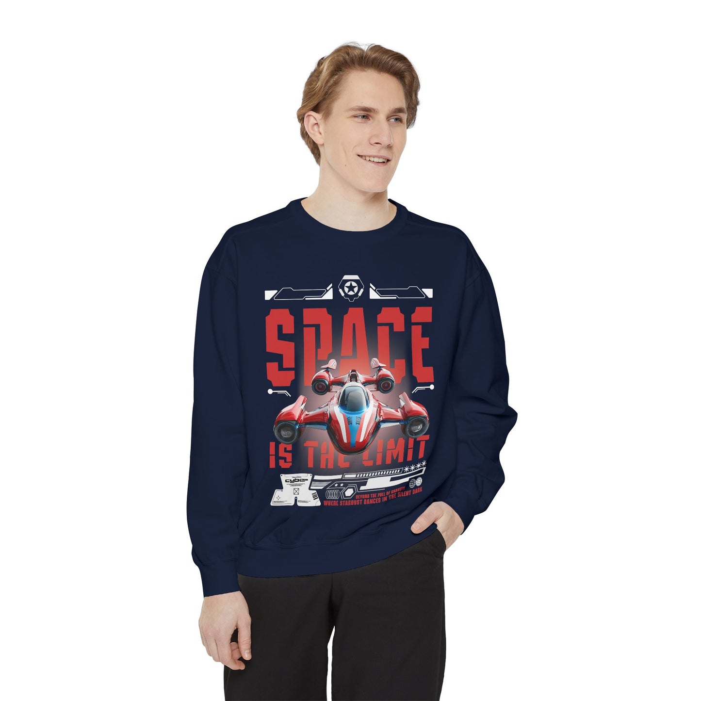 Space Is The Limit Sweatshirt - Retro Spacecraft Graphic Crewneck