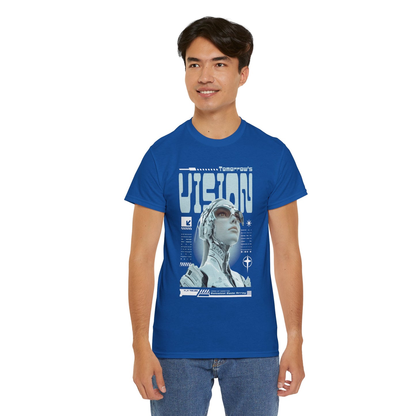 Futuristic Cyborg Portrait Tee – "VISION" Graphic T-Shirt