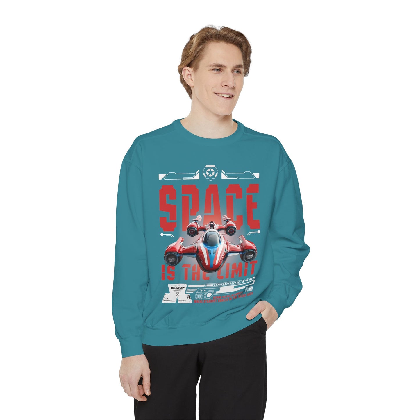 Space Is The Limit Sweatshirt - Retro Spacecraft Graphic Crewneck