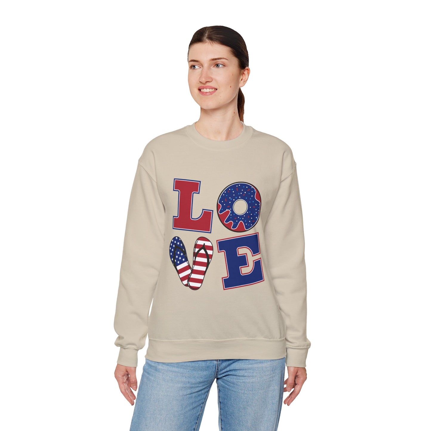 Patriotic Donut Love Crewneck Sweatshirt