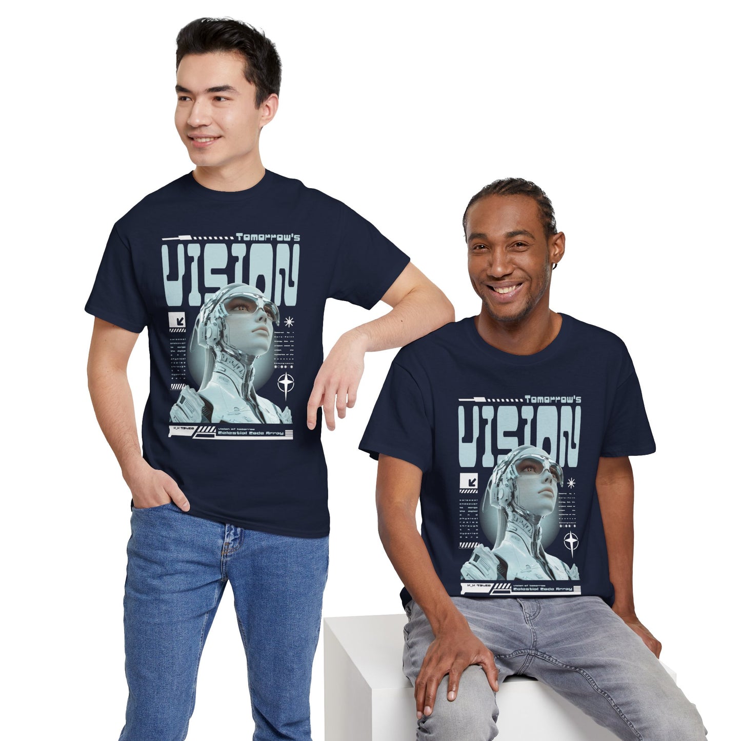 Futuristic Cyborg Portrait Tee – "VISION" Graphic T-Shirt