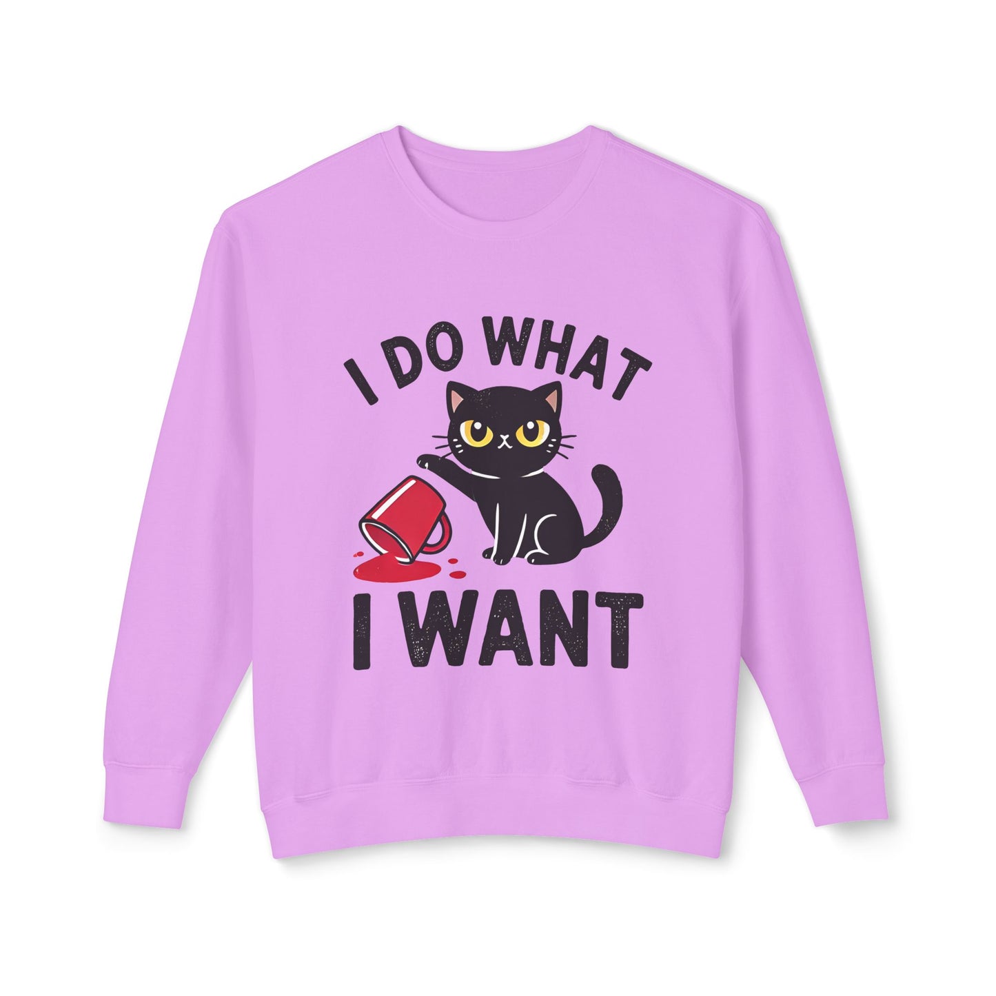Cat Graphic Sweatshirt "I Do What I Want" – Cute Rebellious Cat Crewneck