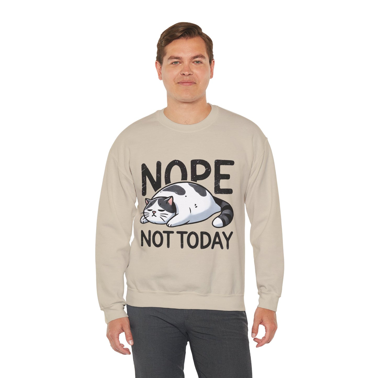 Cat 'Nope, Not Today' Crewneck Sweatshirt