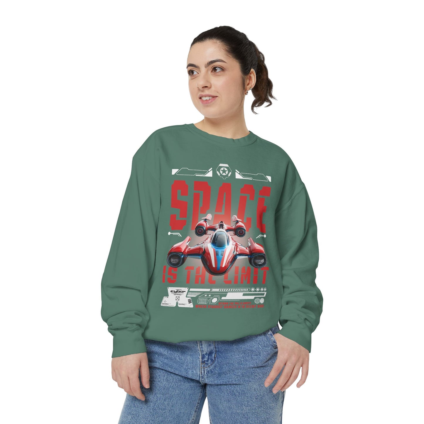 Space Is The Limit Sweatshirt - Retro Spacecraft Graphic Crewneck