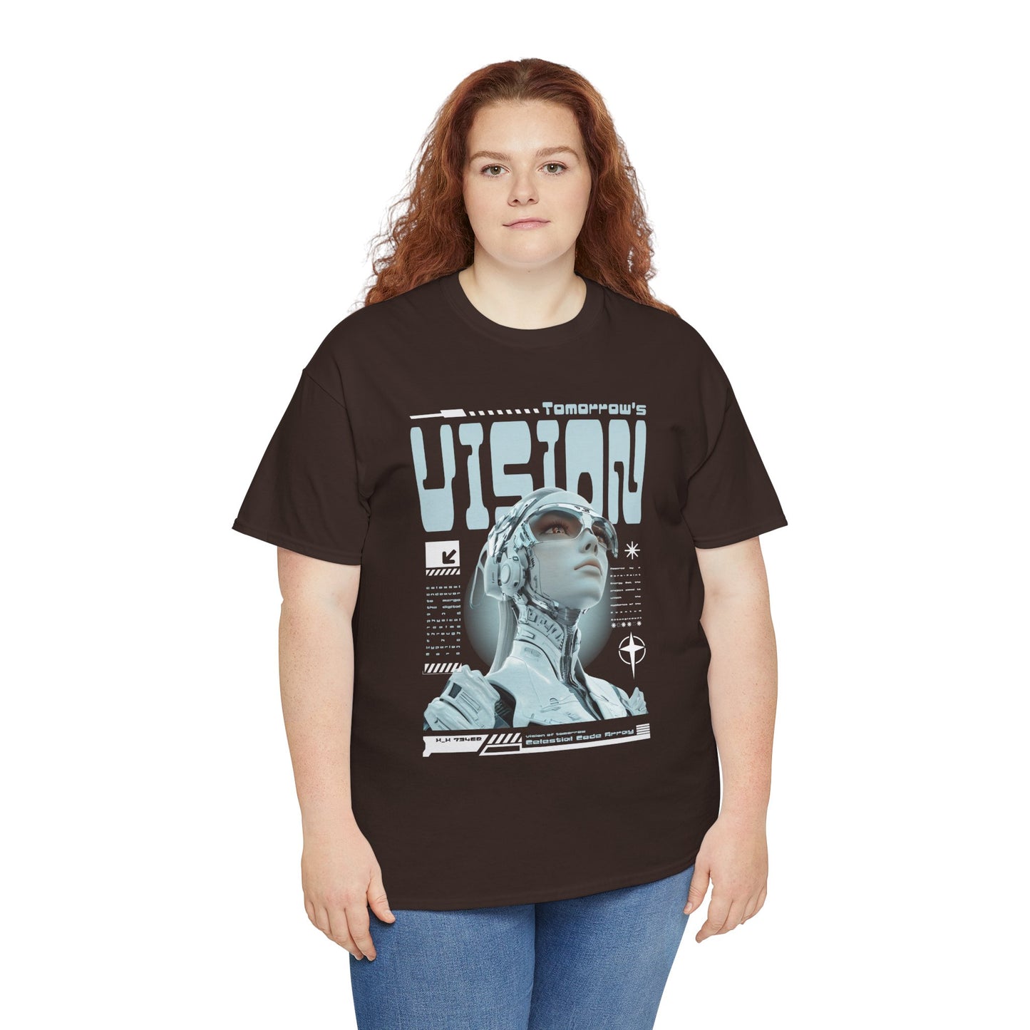 Futuristic Cyborg Portrait Tee – "VISION" Graphic T-Shirt