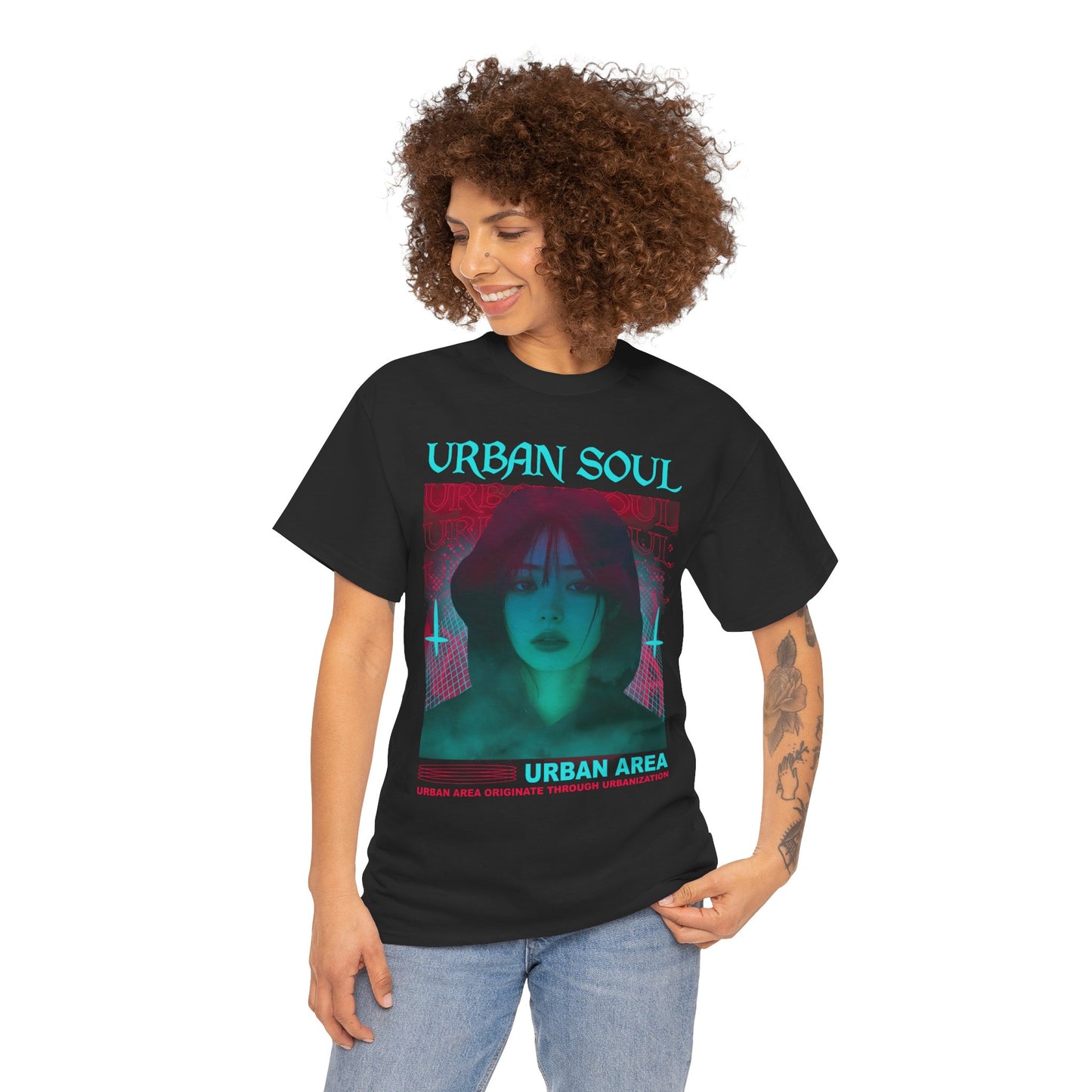 Urban Soul Graphic Tee — Vintage Vaporwave Portrait T-Shirt