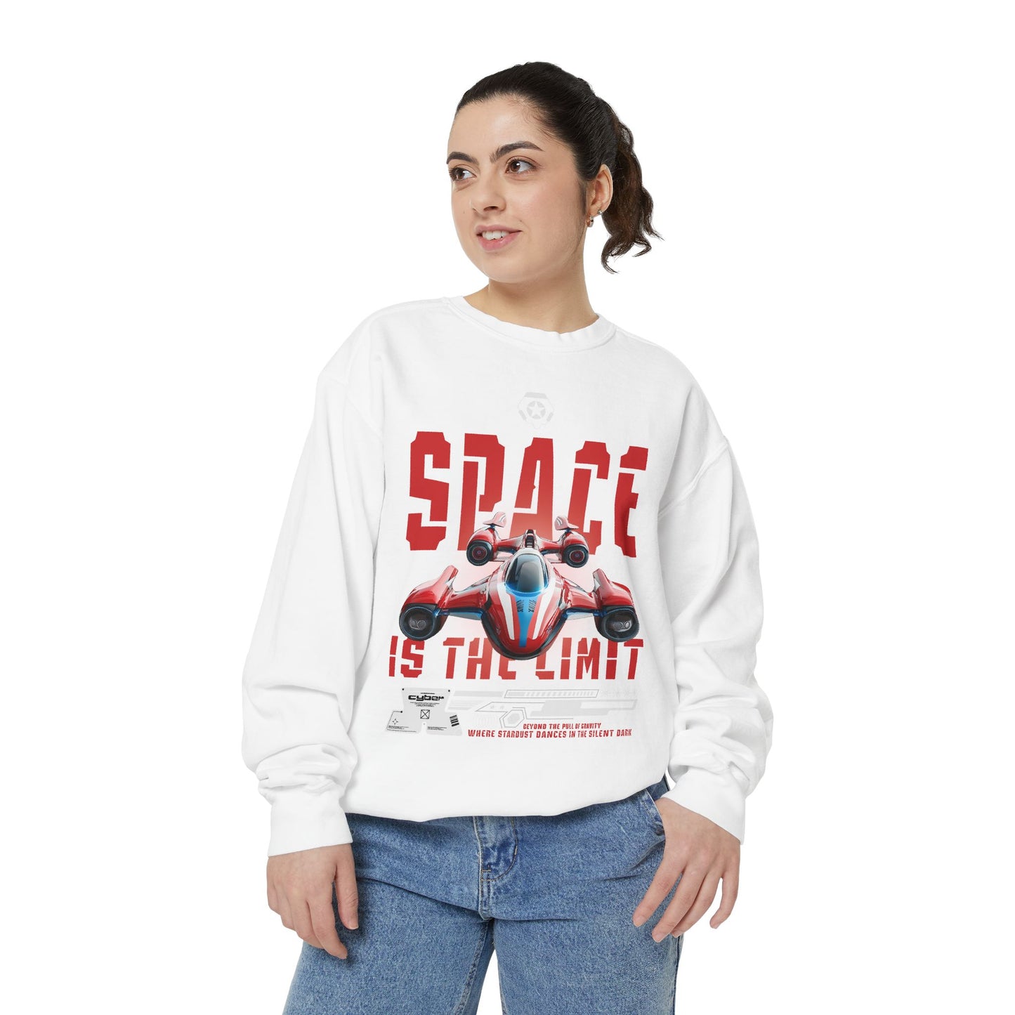 Space Is The Limit Sweatshirt - Retro Spacecraft Graphic Crewneck