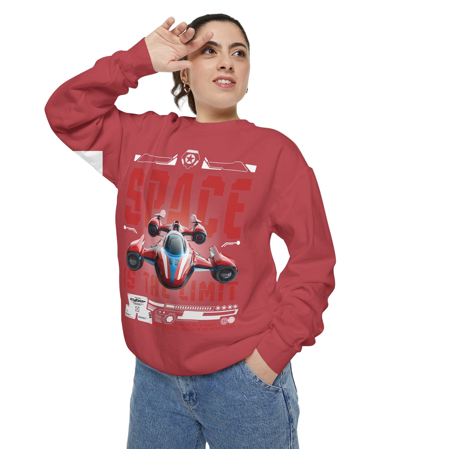Space Is The Limit Sweatshirt - Retro Spacecraft Graphic Crewneck