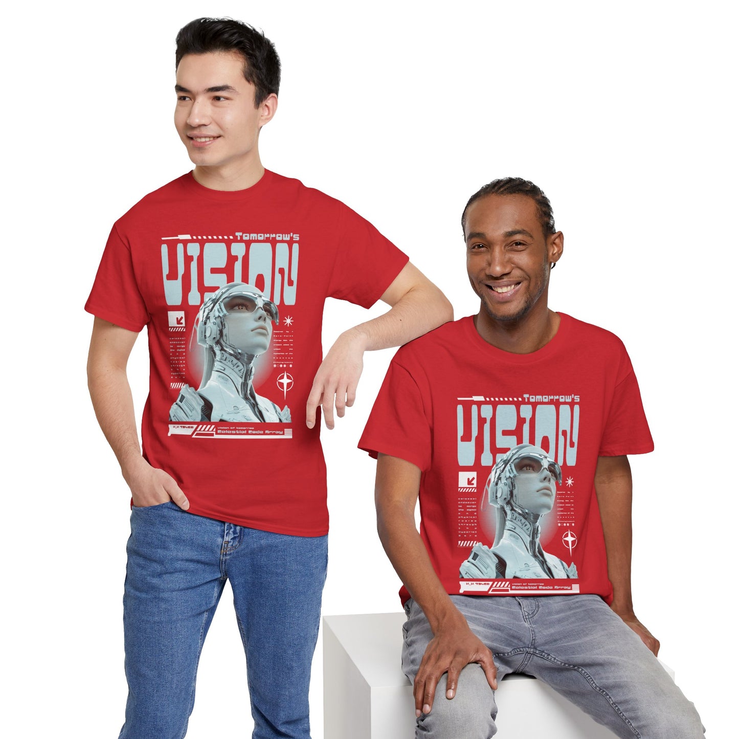 Futuristic Cyborg Portrait Tee – "VISION" Graphic T-Shirt