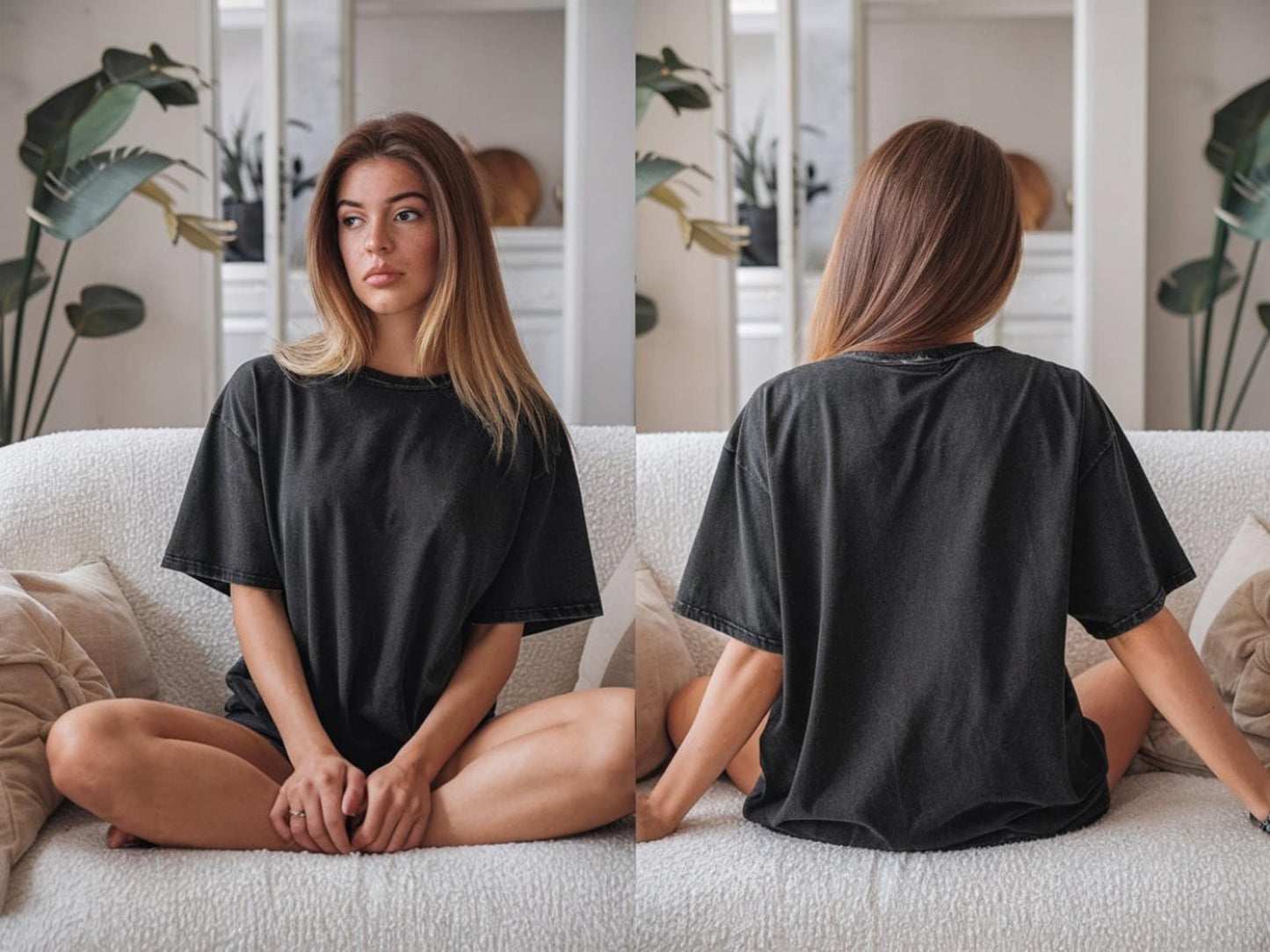 Pacchetto mockup di magliette Comfort Colors C1717: vista anteriore e posteriore (download digitale)