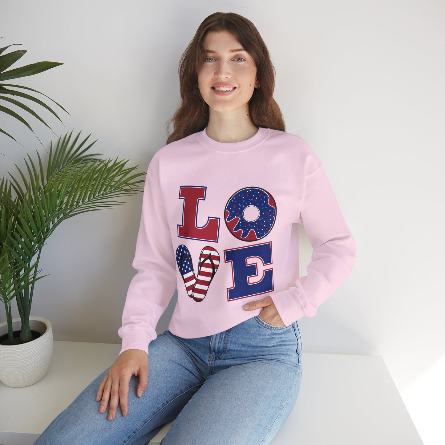 Patriotic Donut Love Crewneck Sweatshirt