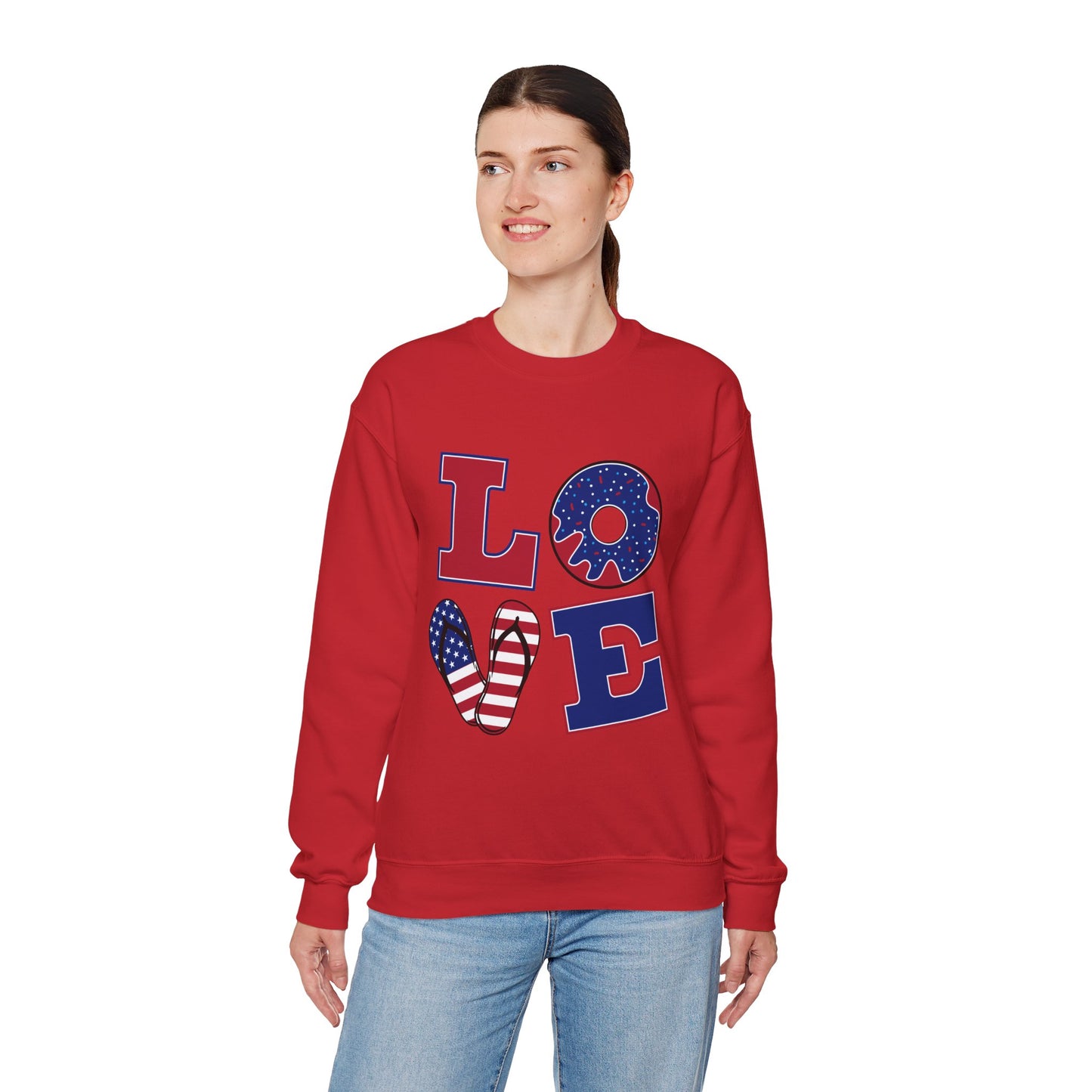 Patriotic Donut Love Crewneck Sweatshirt