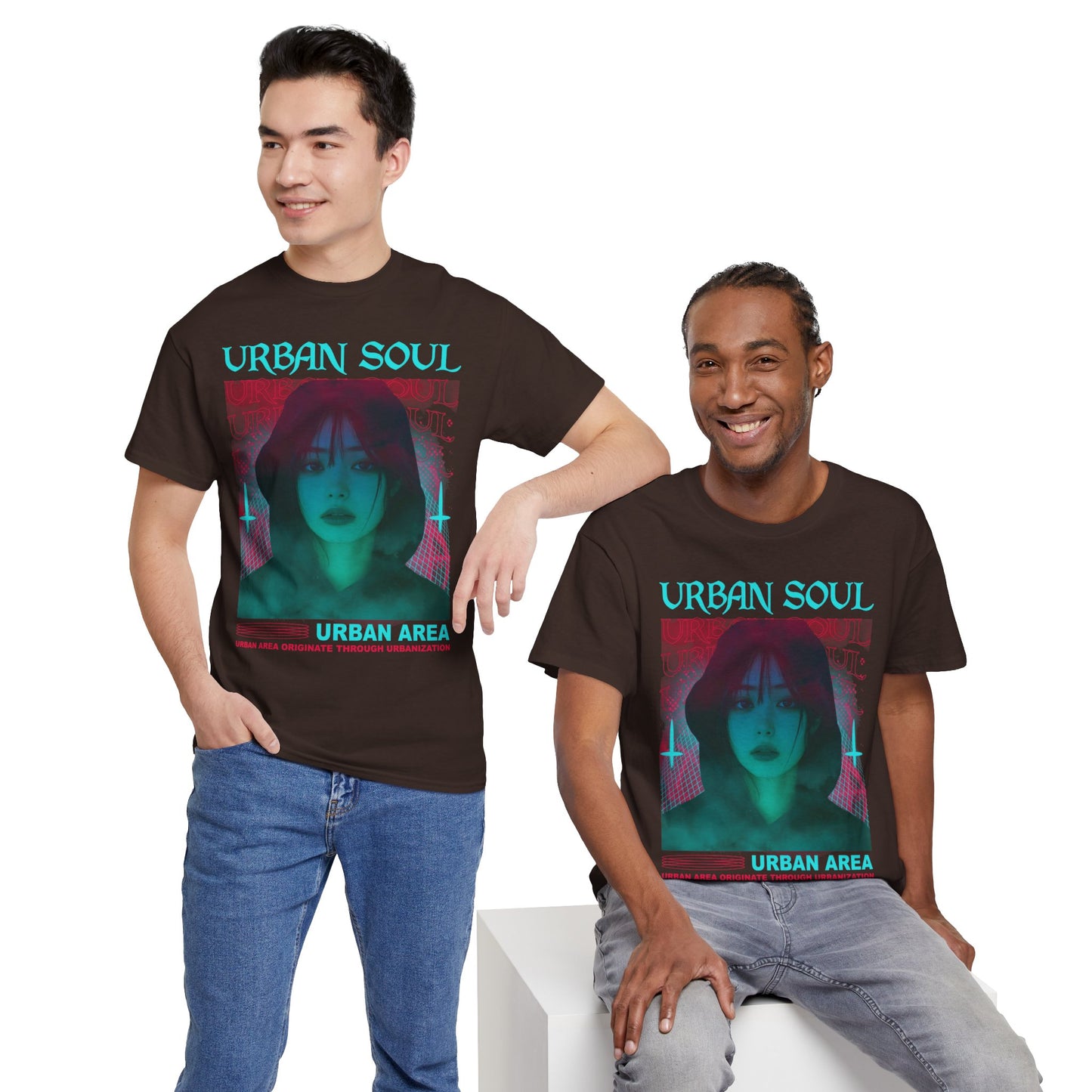 Urban Soul Graphic Tee — Vintage Vaporwave Portrait T-Shirt