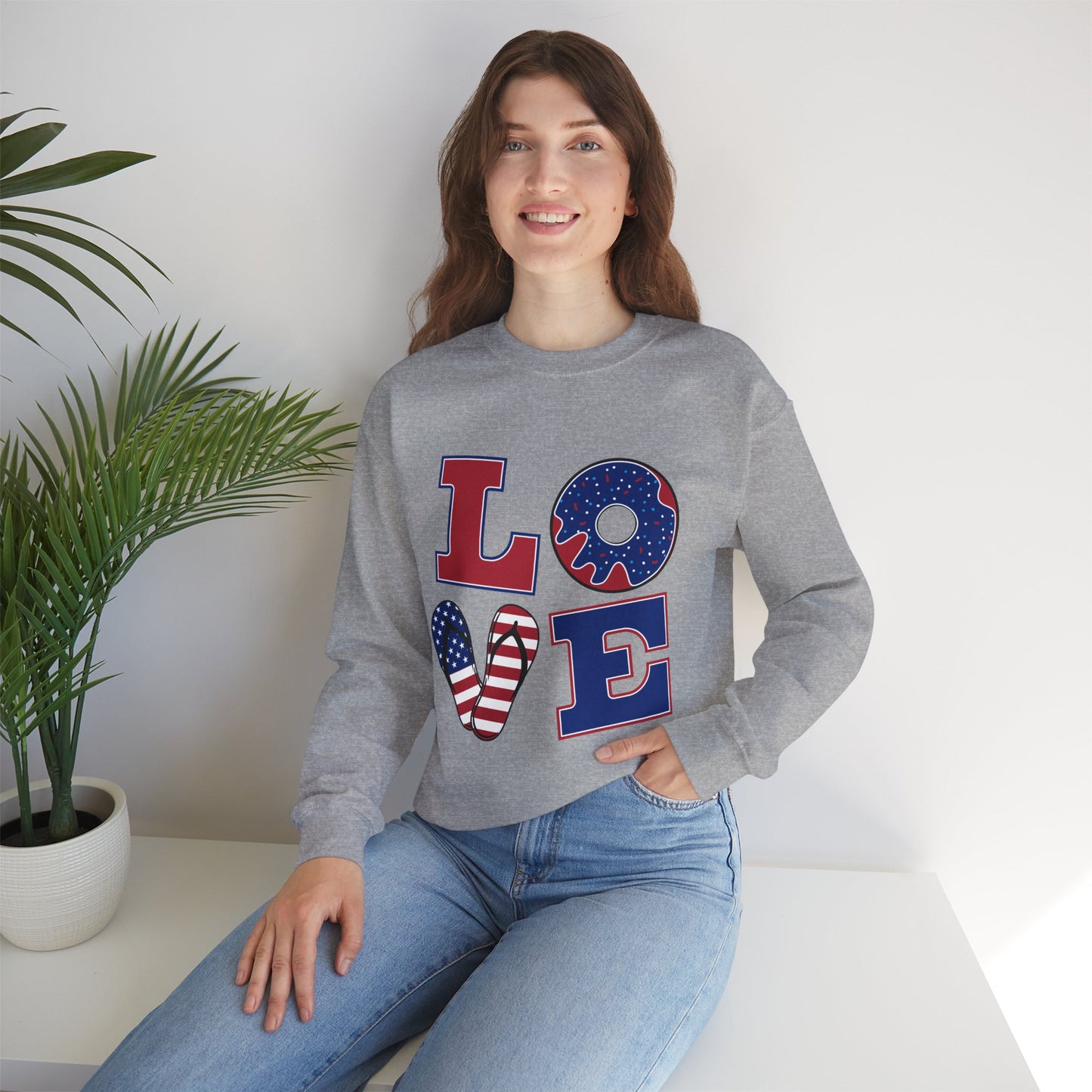 Patriotic Donut Love Crewneck Sweatshirt
