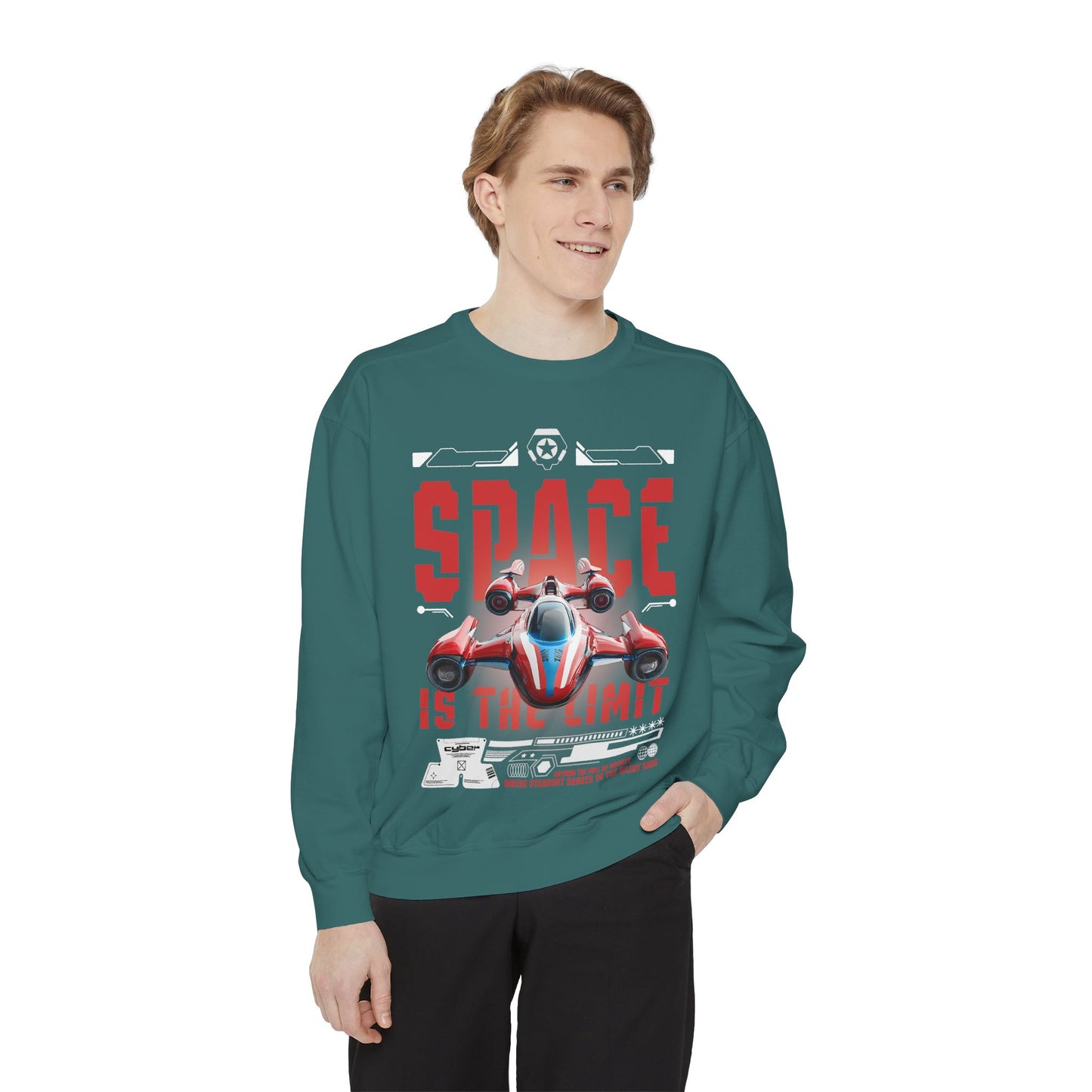 Space Is The Limit Sweatshirt - Retro Spacecraft Graphic Crewneck