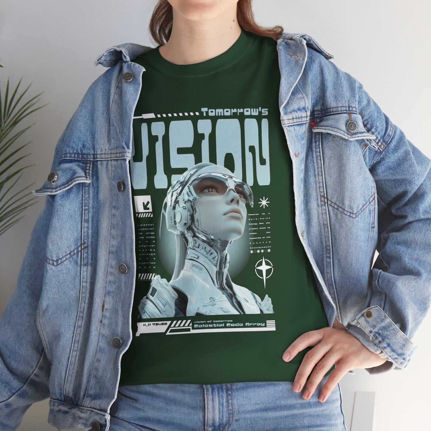 Futuristic Cyborg Portrait Tee – "VISION" Graphic T-Shirt